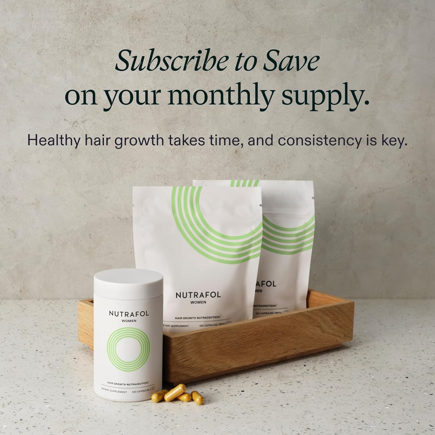 Nutrafol Women's Hair Growth Supplements, Ages 18-44, Clinically Proven for Visibly Thicker and Stronger Hair, Dermatologist Recommended - 1 Month Supply