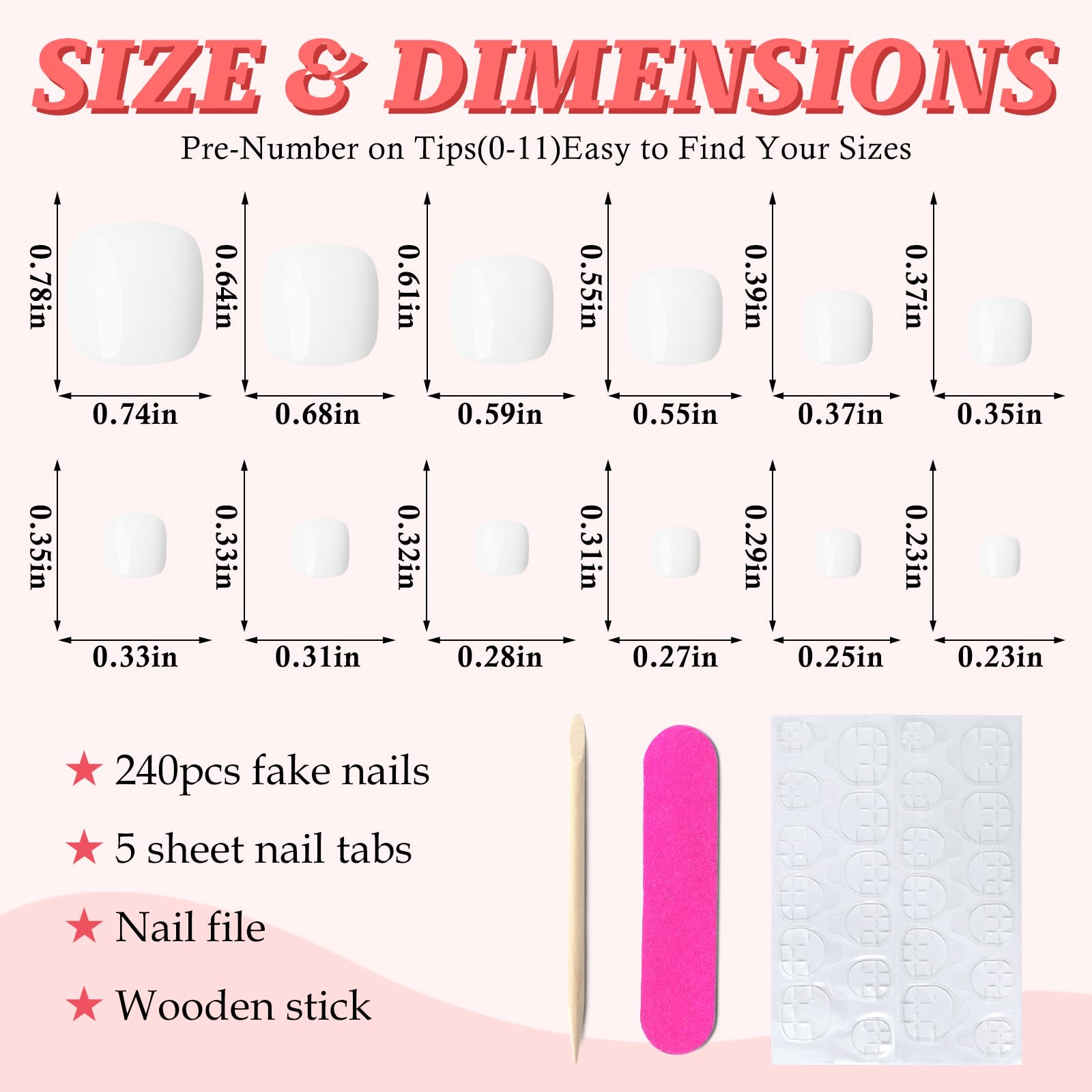 LuckForever 168pc Press on Toenails Women Fake Toe Nails with Adhesive Tabs, White Fake Toenails Press on Nails Toe Acrylic Nail Tips Short Square False Toenails Artificial Toe Nails Press ons