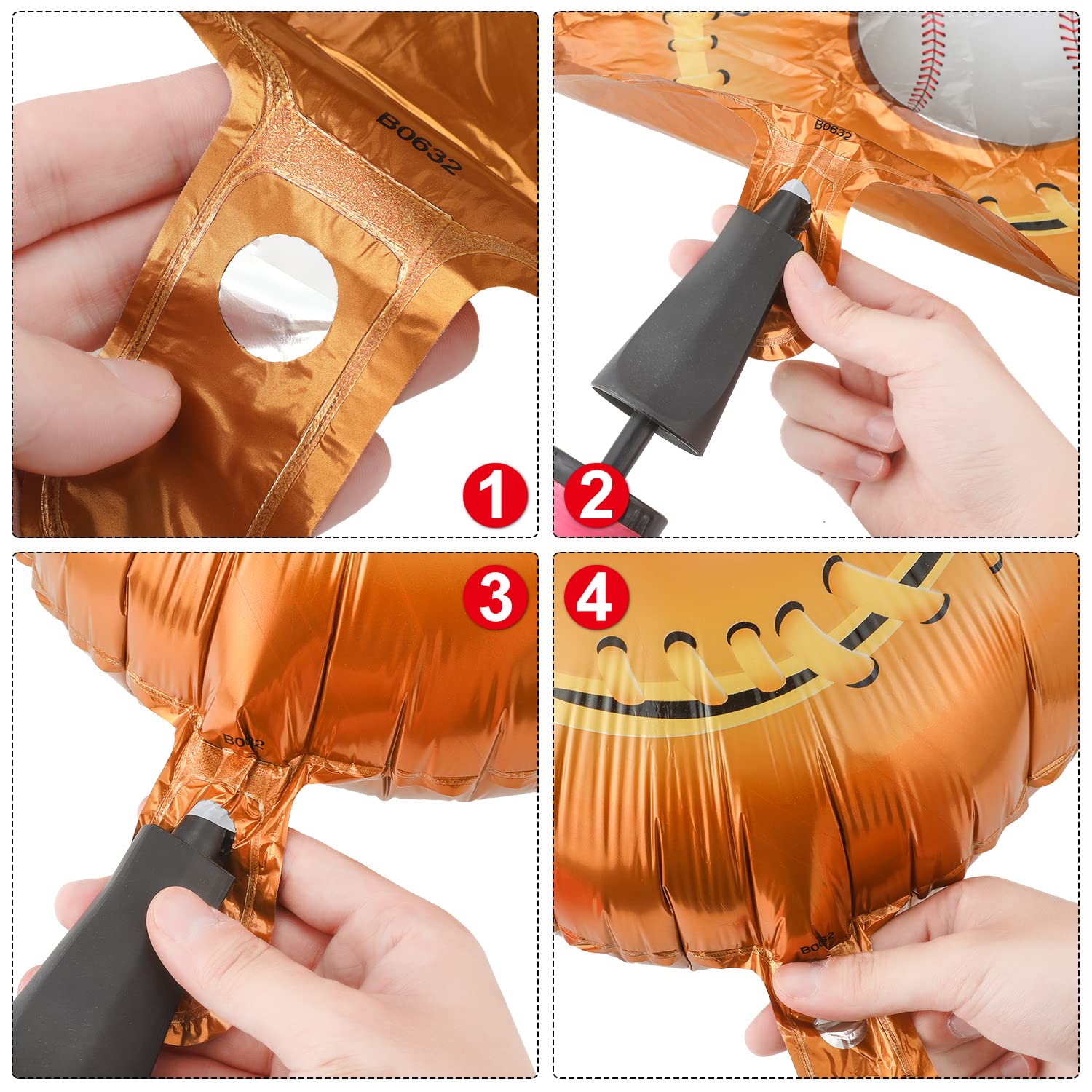 Skylety 8 Pcs Baseball Balloons Baseball Foil Glove Balloon Birthday Party Decorations 18 Inch Sports Themed Senior Night Decorations Supplies