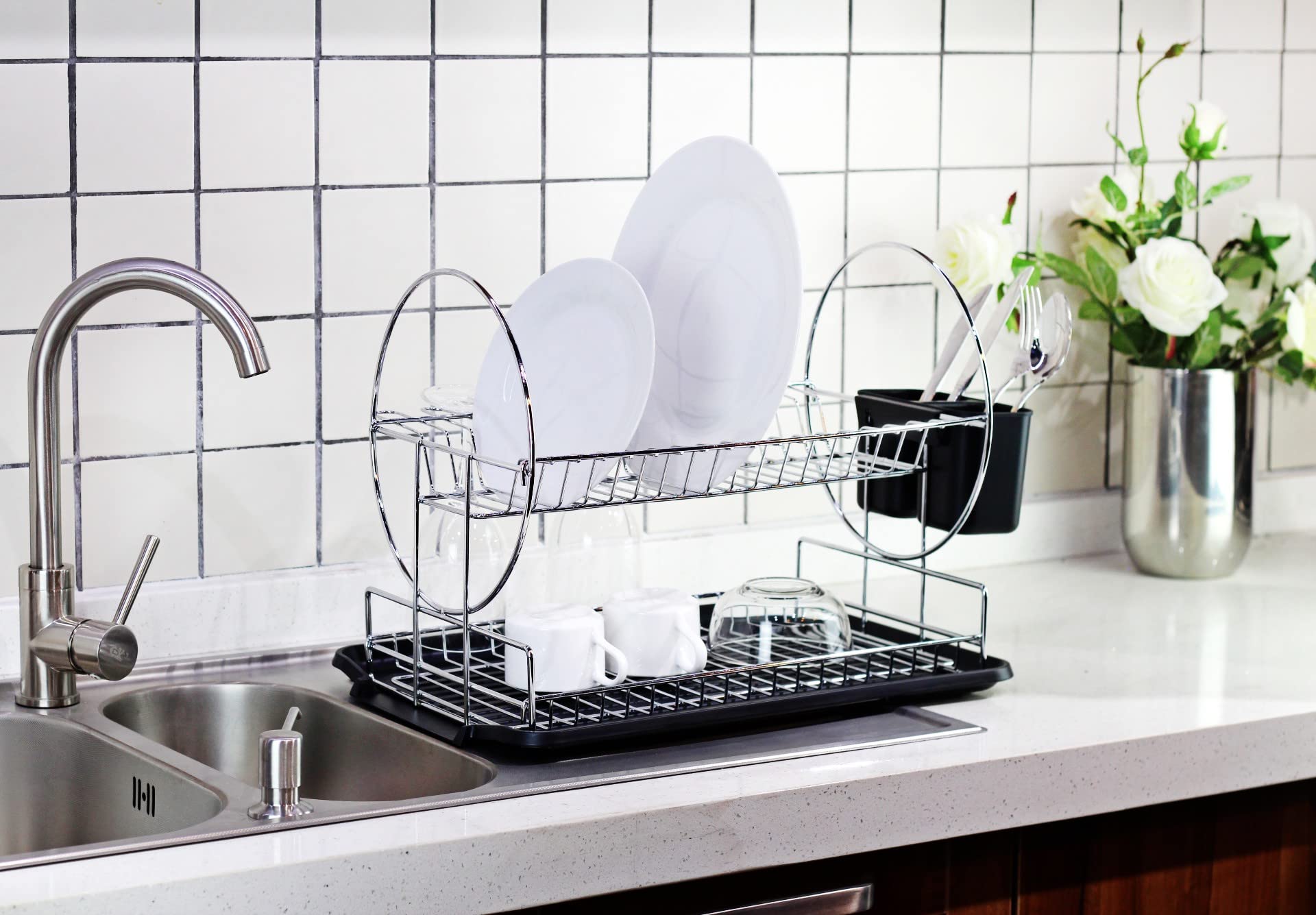 Neat-O Universal Polypropylene Dish Drain Board for kitchen (Black)