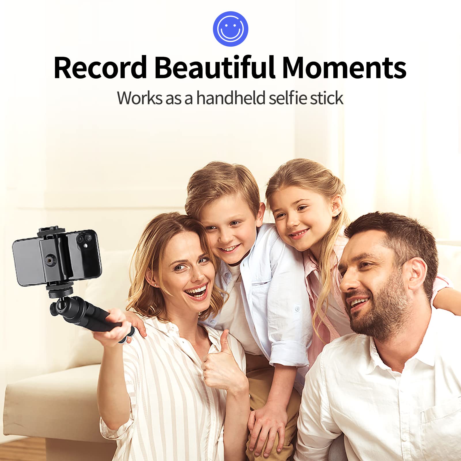 Aureday Phone Tripod, Flexible Tripod for iPhone and Android Cell Phone, Come with Wireless Remote and Clip for Video Recording/Vlogging/Selfie
