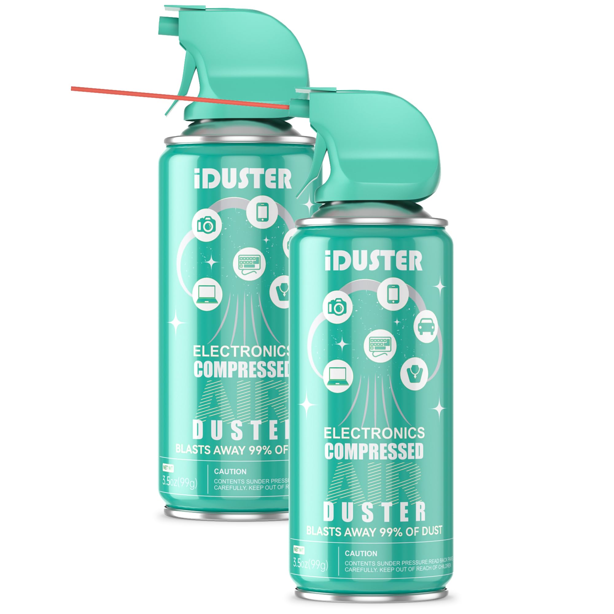 Compressed Canned Air Duster for Computer - iDuster Disposable Electronic Keyboard Cleaner for Cleaning Duster, 2PCS(3.5oz)