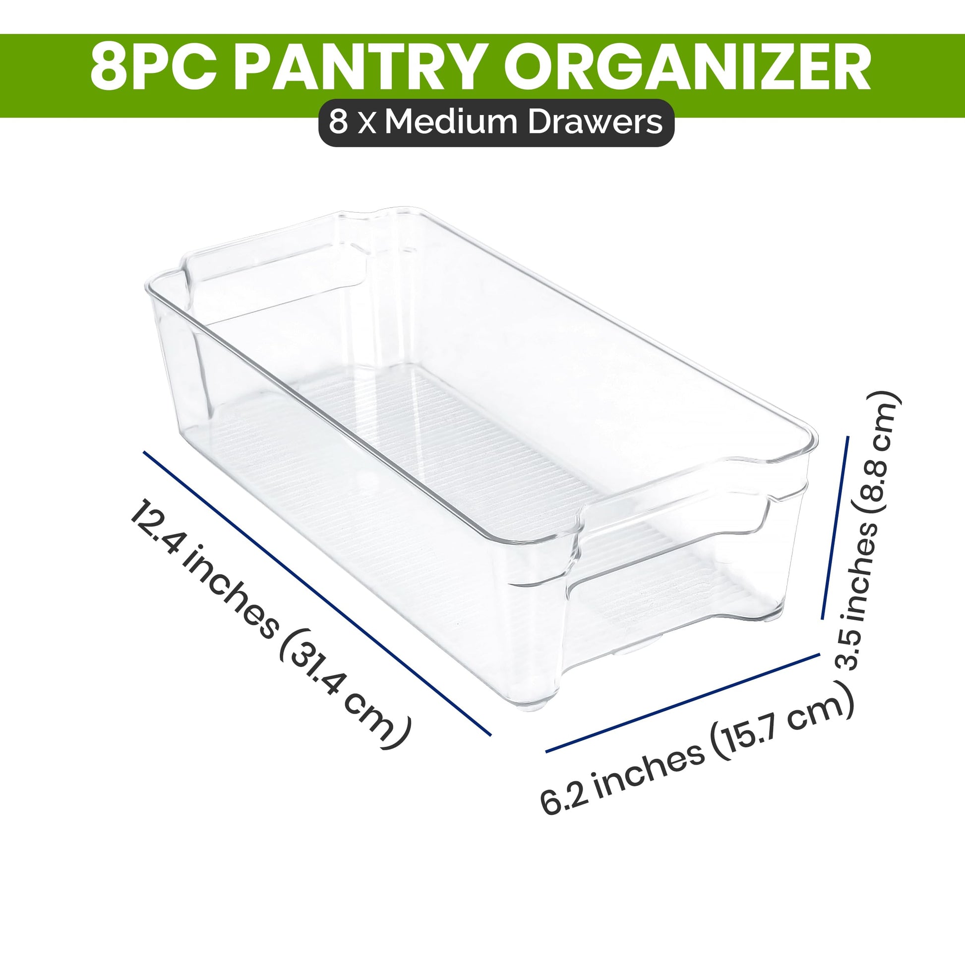 Utopia Home - Fridge Organizer Bins - Refrigerator Organizing Bins - Pantry Organizers & Storage - Stackable for Home & Kitchen Pantry Organization - Clear Plastic Containers (8 Pack)