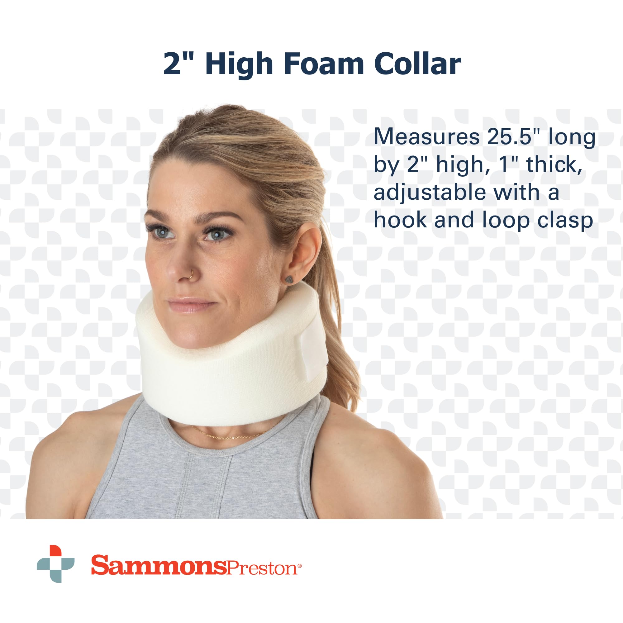 Sammons Preston Universal Contour Cervical Brace, Adjustable Hook and Loop Closure, For Neck Strain, Injury, or Post-Op Surgery, Relieves Neck Pain and Spine Pressure, Cream Color, 2” High