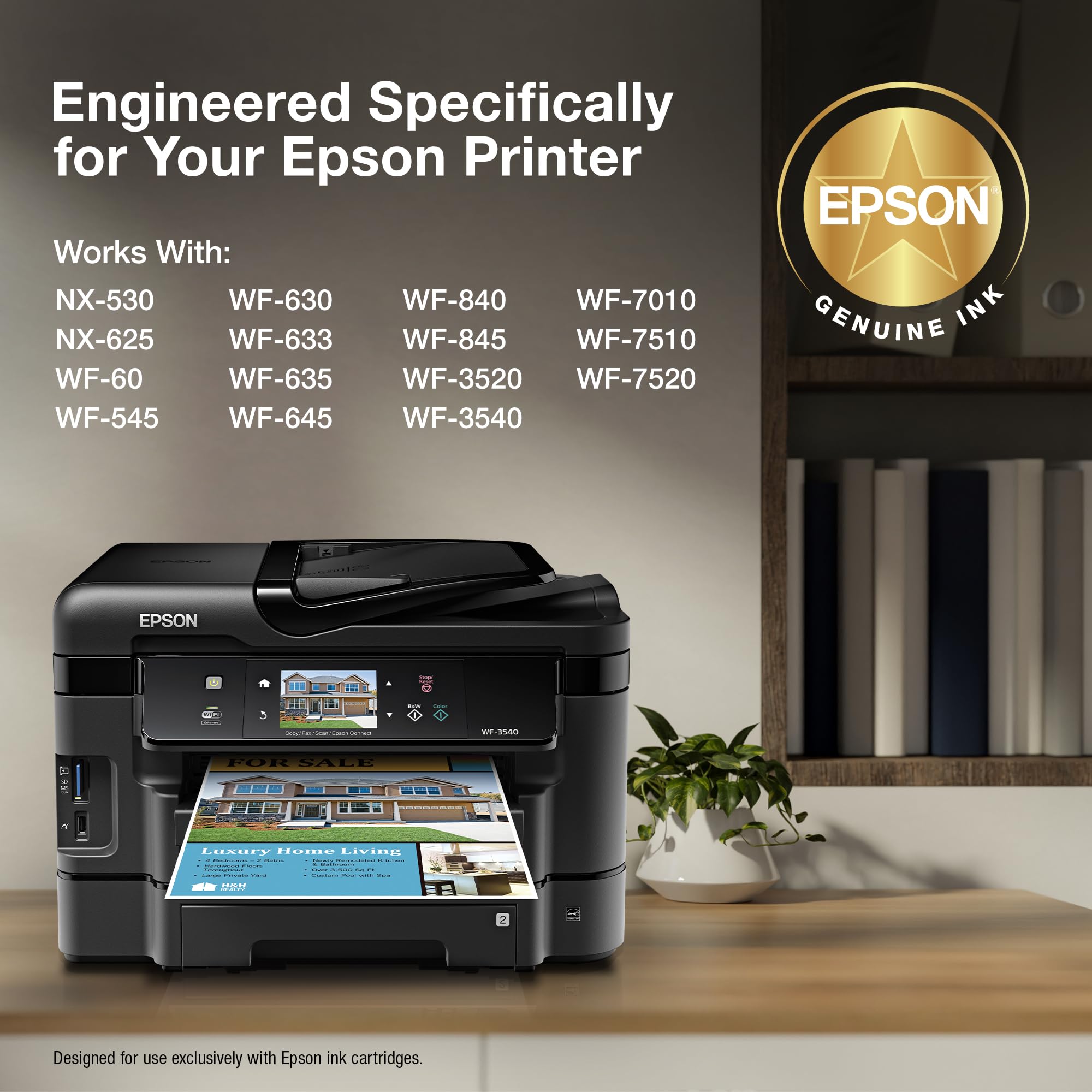 EPSON 127 DURABrite Ultra Ink Black Cartridge For NX-530, NX-625, WF-3520, WF-3530, WF-3540, WF-545, WF-60, WF-630, WF-633, WF-635, WF-645, WF-7010, WF-7510, WF-7520, WF-840, WF-845,Water Resistant