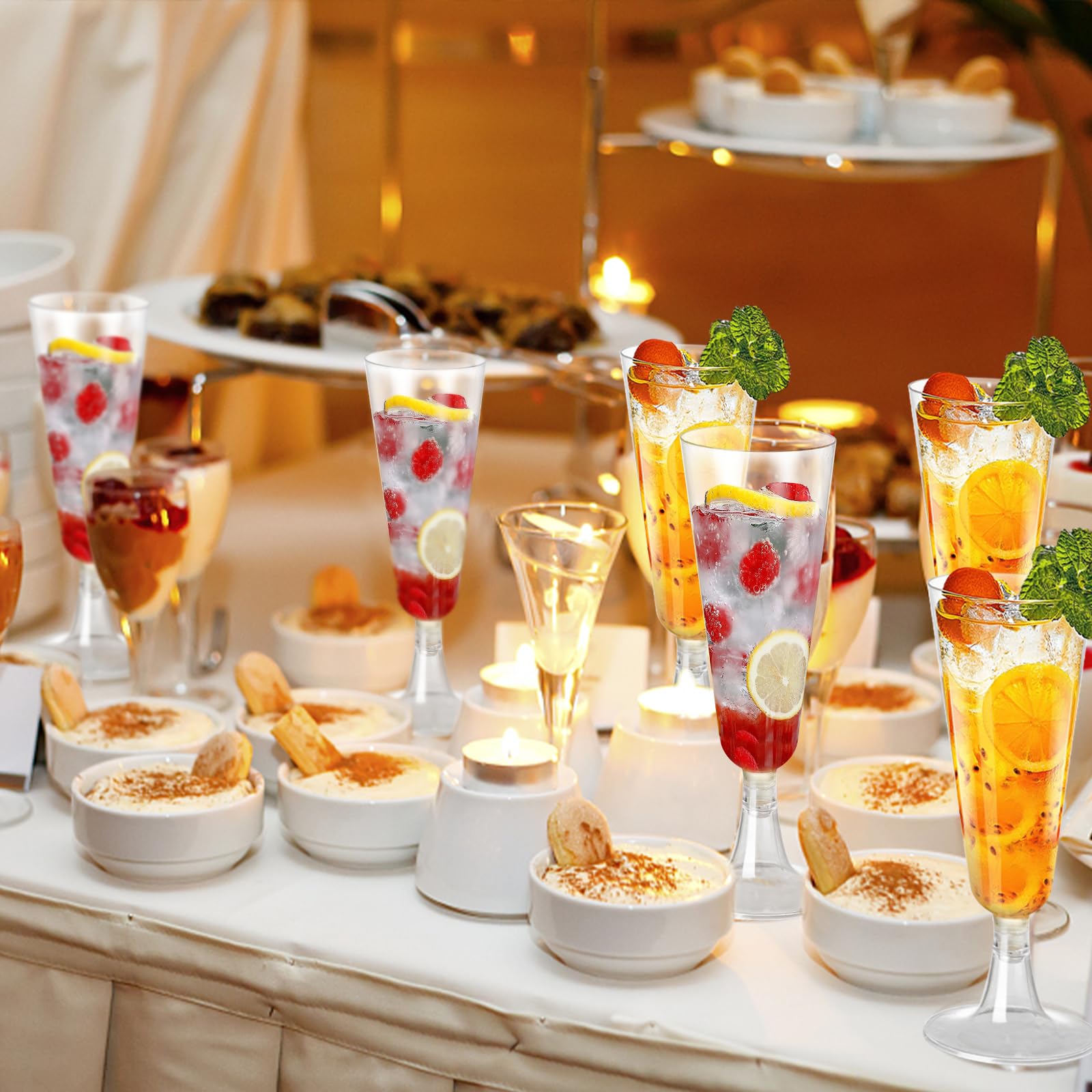 SUREHOME Plastic Champagne Flutes 40 Pack Disposable Champagne Glasses 5 Oz Clear Plastic Mimosa Glasses Wedding Cocktail Cups Bulk for Engagement Birthday Graduation Decorations 2025 Party Supplies