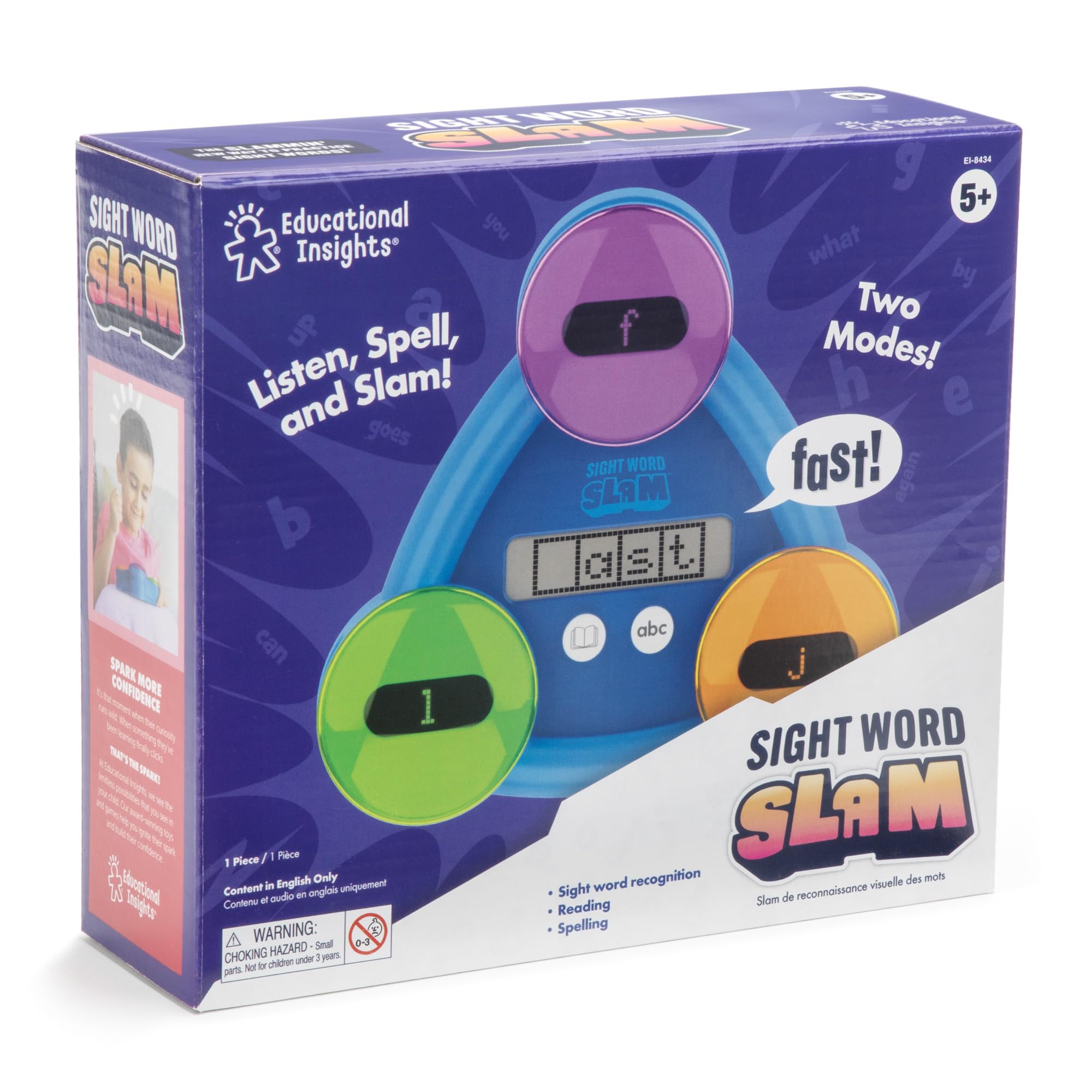 Educational Insights Sight Word Slam - Kindergarten Learning Activities, Electronic Sight Word Games, Flash Cards for Kids, Classroom Toys & Resources, Learn to Read CVC Words, Gifts for Kids Ages 5+