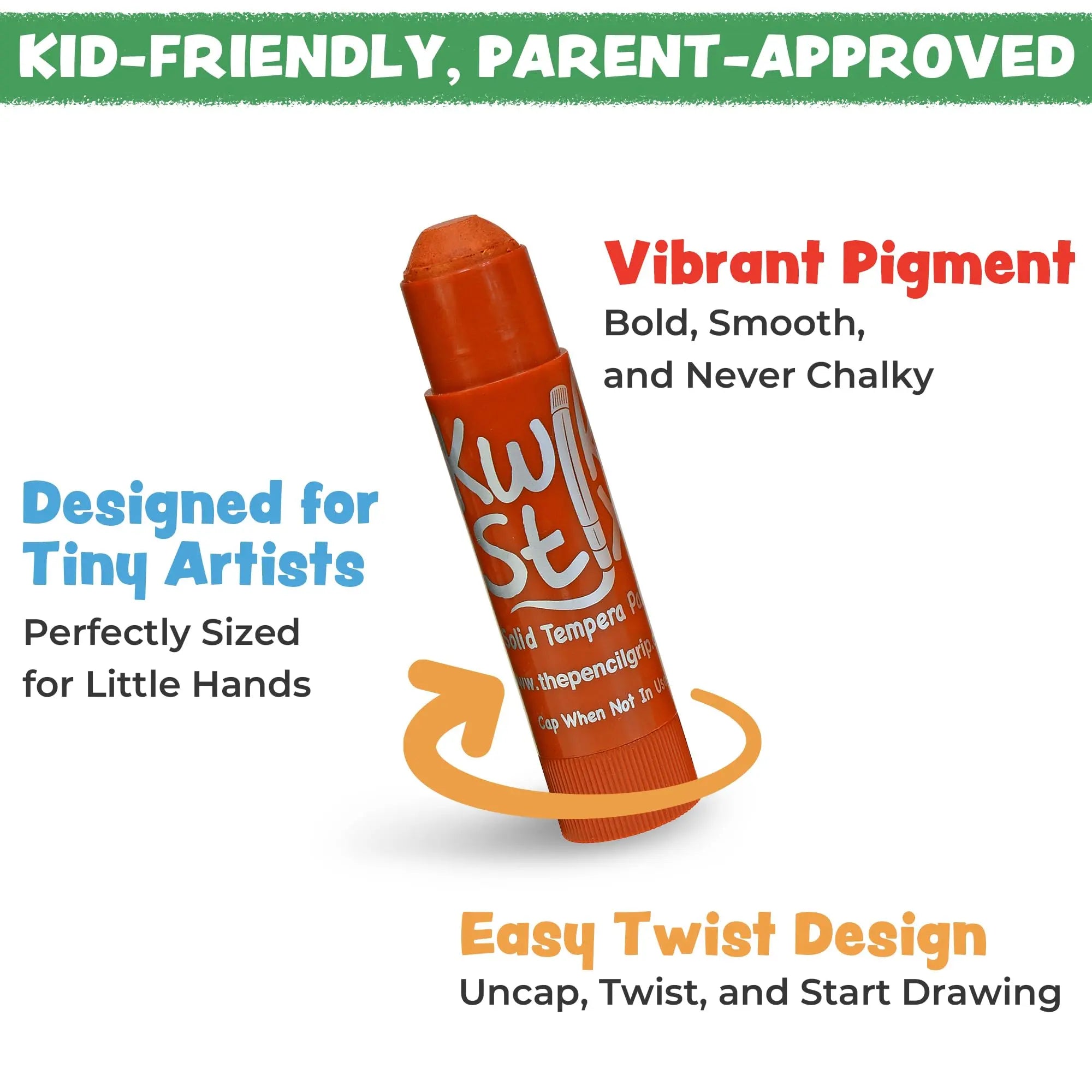 Kwik Stix Solid Tempera Paint Sticks, 24 Colors, Washable Paint Sticks for Kids, Non-Toxic, Quick Drying, Allergen Free, Comes in Classic, Metallic, & Neon Colors, Ideal for Kids and Toddlers
