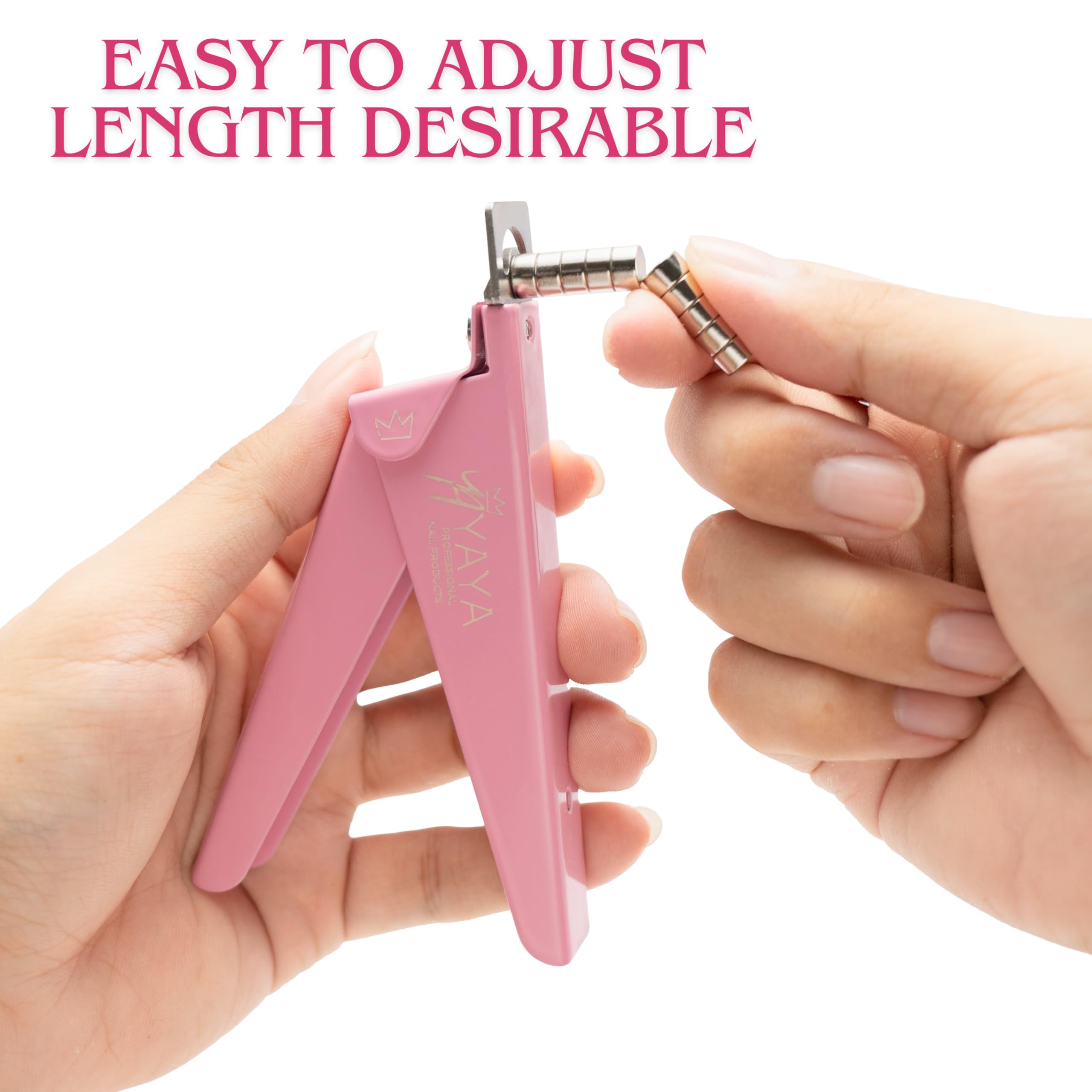 Yaya Acrylic False Nail Clippers with Magnets,Nail Cutters for Nail Tips,Nail Tip Cutter with Length Measurement, Acrylic Nail Cutter with Sizer Magnets, Manicure Tool for Salon Home Nail Art.