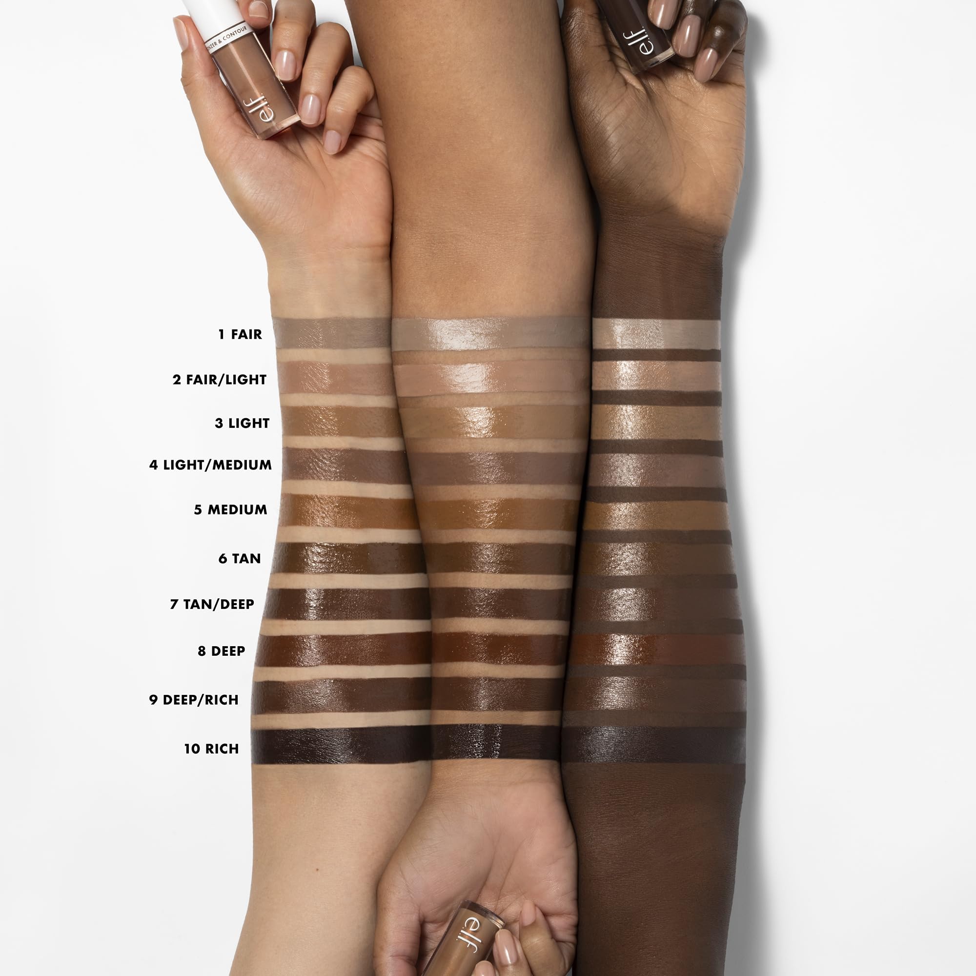e.l.f. Camo Liquid Bronzer & Contour, Silky Highly Pigmented Formula, Creates a Long-Lasting Bronzed Glow & Natural Look, Vegan & Cruelty-Free, 2 Fair/Light