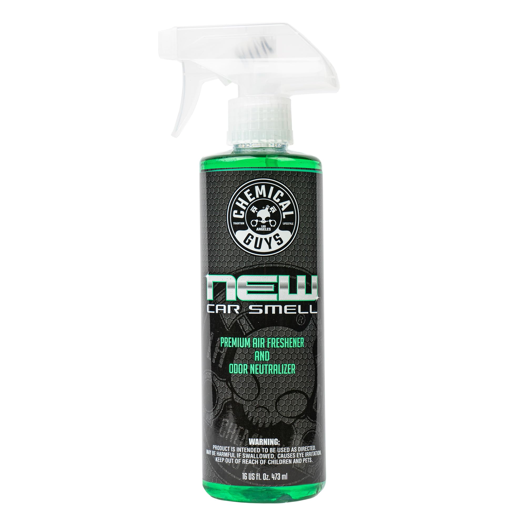 Chemical Guys AIR_101_16 New Car Smell Premium Air Freshener and Odor Eliminator, Long-Lasting Scent, Great for Cars, Trucks, SUVs, RVs & More, 16 fl oz