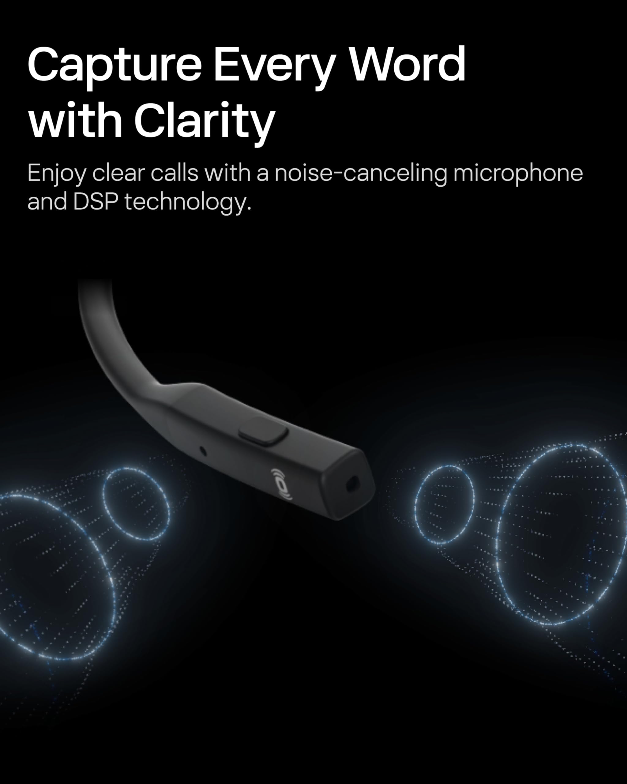 OpenComm2 2025 Upgrade - Open-Ear Bone Conduction Headphones, Wireless Bluetooth Headset with Noise Canceling Mic & Mute Button for Work Calls and Meetings, 16 Hour Talk Time for Mobile & PC - C120