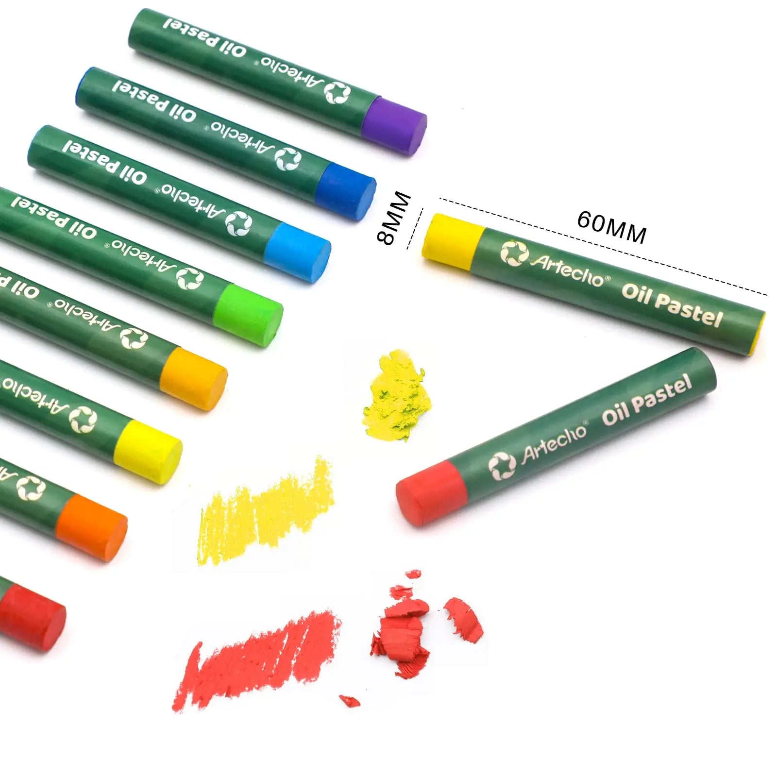 Artecho Oil Pastels Set of 50 Colors (8 x 60 mm), Soft Oil Pastels for Art Painting, Drawing, Blending, Art Supplies for Artists, Beginners, Students, Teachers