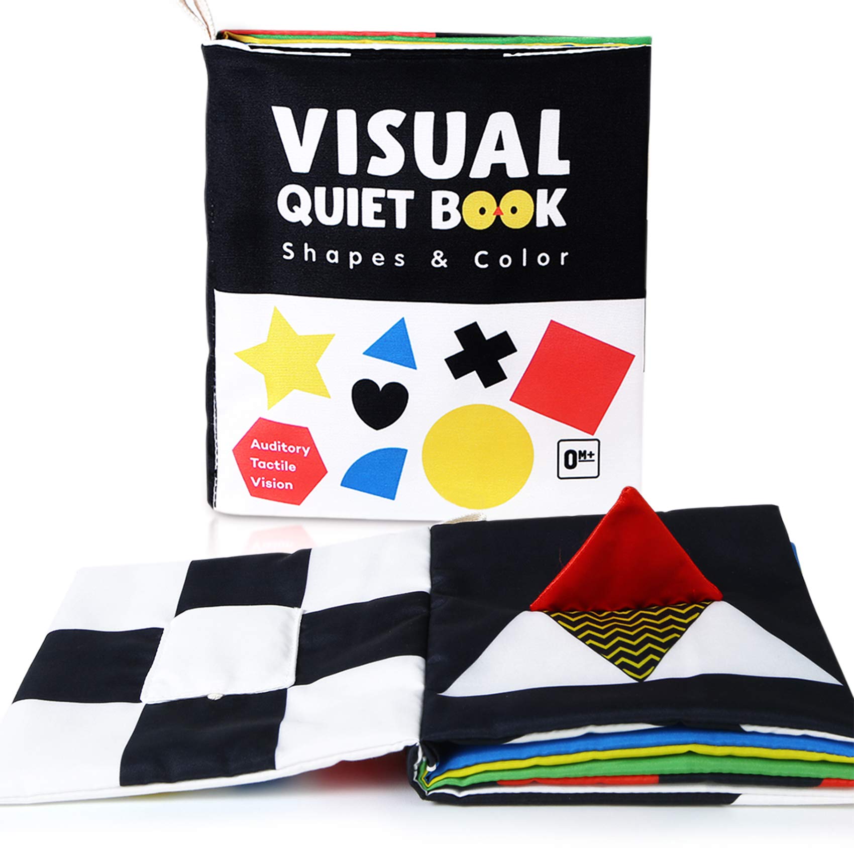 beiens High Contrast Black and White Baby Book - Touch and Feel Crinkle Sensory Toy - Visual Stimulation Interactive Montessori Toys for 0-12 Months Infant Newborn - Baby Gift for Boys Girls