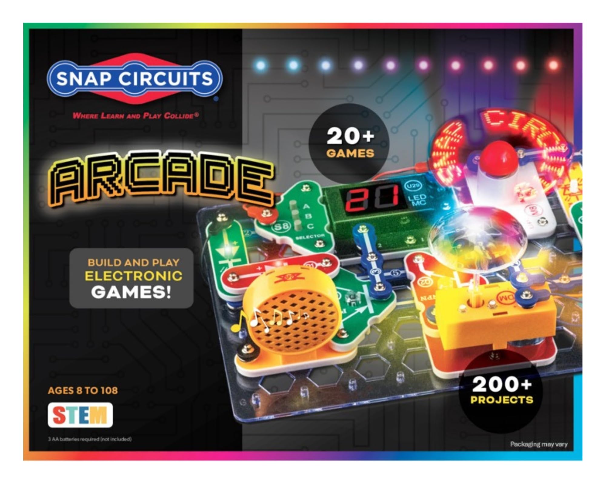 Snap Circuits "Arcade", Electronics Exploration Kit, Stem Activities for Ages 8+, Full Color Project Manual (SCA-200)
