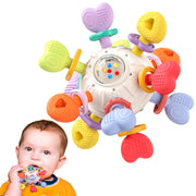 Baby Teething & Rattle Toys - Safe, Multi-Functional BPA-Free Silicone Sensory Learning Toys for Infant 0-12 Months-Teething Relief & Fun Play - Perfect Baby Gift for Boys & Girls