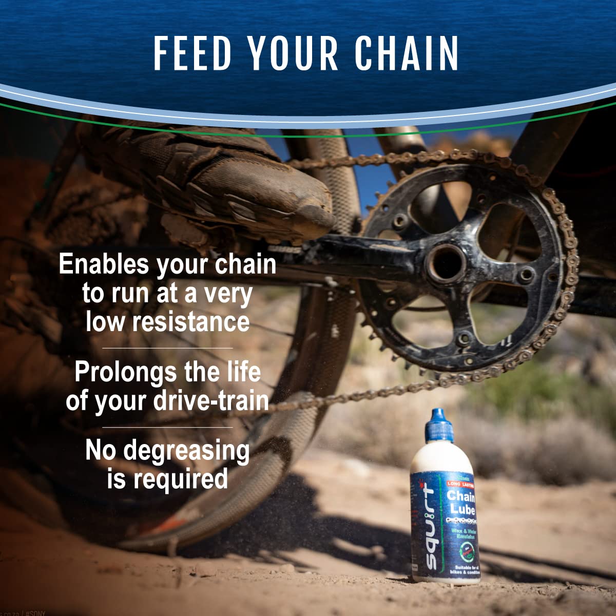 Squirt Chain Lube for Bikes 120 ml – Long-Lasting Lubricant for All Bike Chains – All-Weather Dry Bike Chain Lube to Reduce Noise & Chainsuck – Bicycle Tools & Maintenance Aid