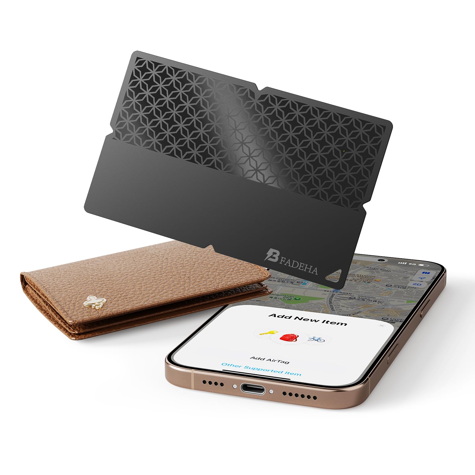 BFADEHA 2025 [Apple MFi Certified] (iOS Only) Bluetooth Tracker Smart Finder for Apple Find My iPhone Card Wallet GPS Tracker, 5-10 Years Battery, Keys Finder and Item Locator for Keys, Bags, Passport