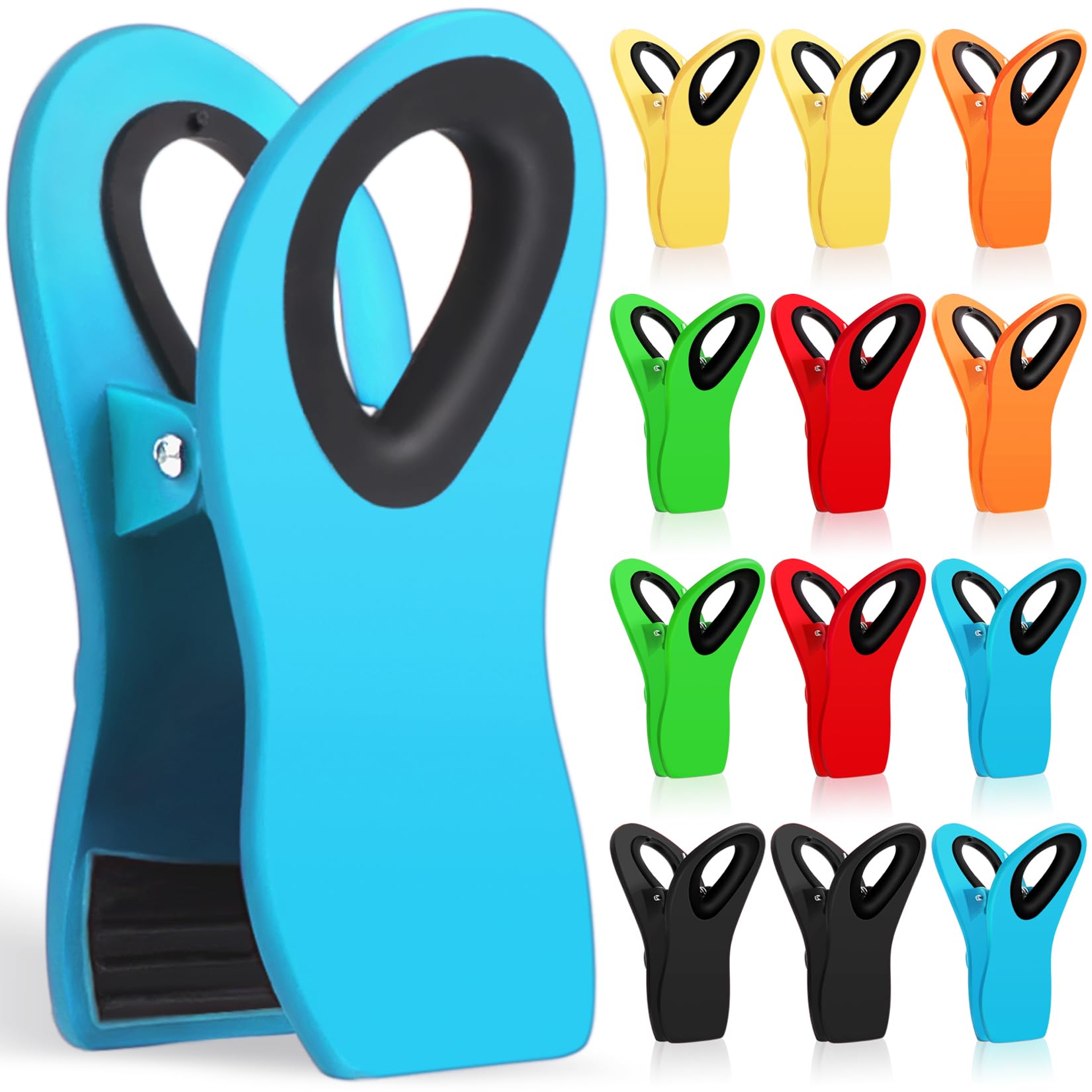 Jetmore 12 Pack Chip Clips Bag Clips, Magnetic Bag Clip for Food Storage Heavy Duty, Plastic Food Clip for Chips, Snack, Kitchen, Refrigerator, Garden, Sewing, Fabric, Clothes Pins
