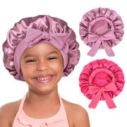 YANIBEST 2er-Pack Babyhaube Seidensatin-Haube für Kinder Schlafhaube Lockiges Naturhaar Seidenhauben für Mädchen Jungen Kleinkinder