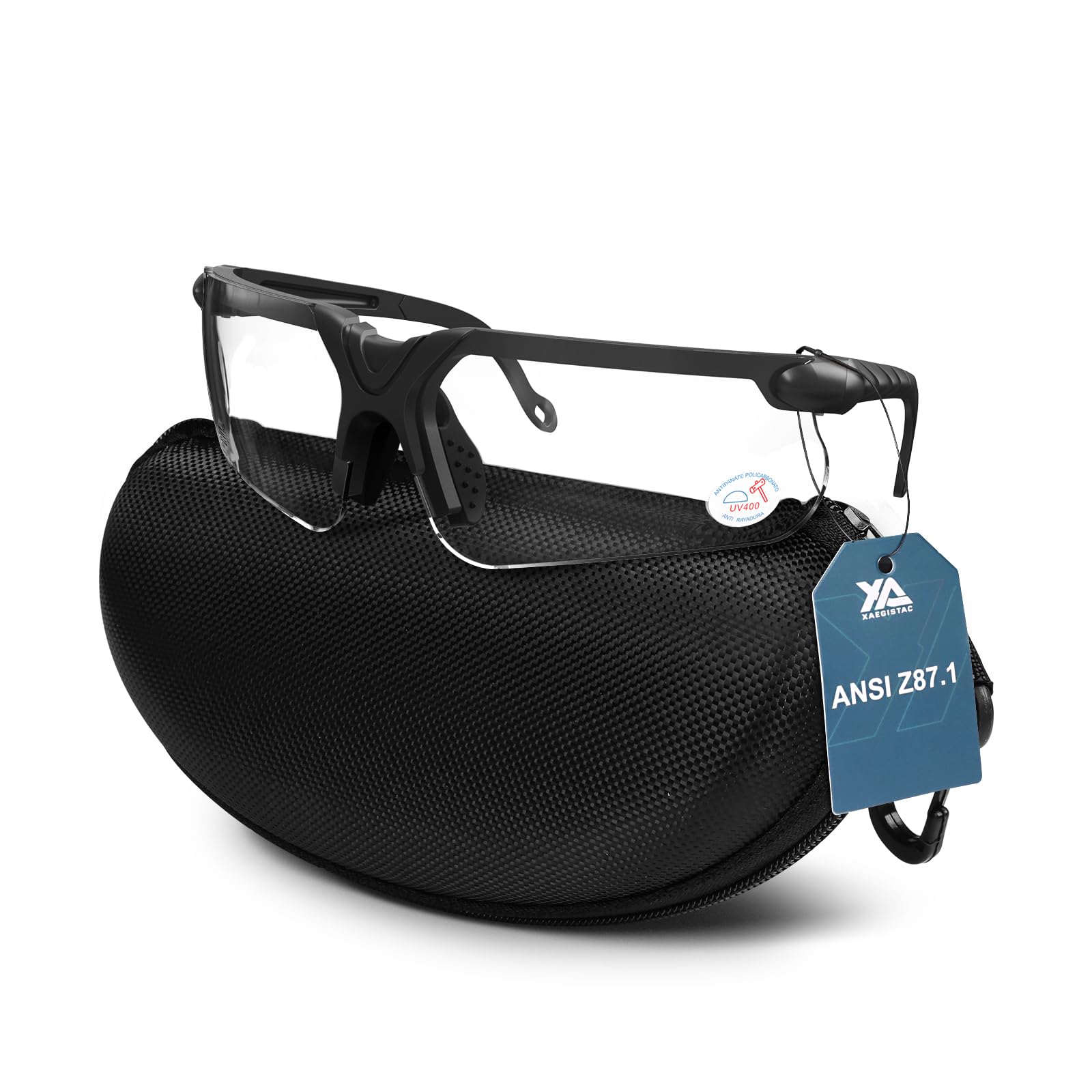 xaegistac Shooting Glasses with Case Anti Fog Hunting Safety Glasses for Men Women (Clear)