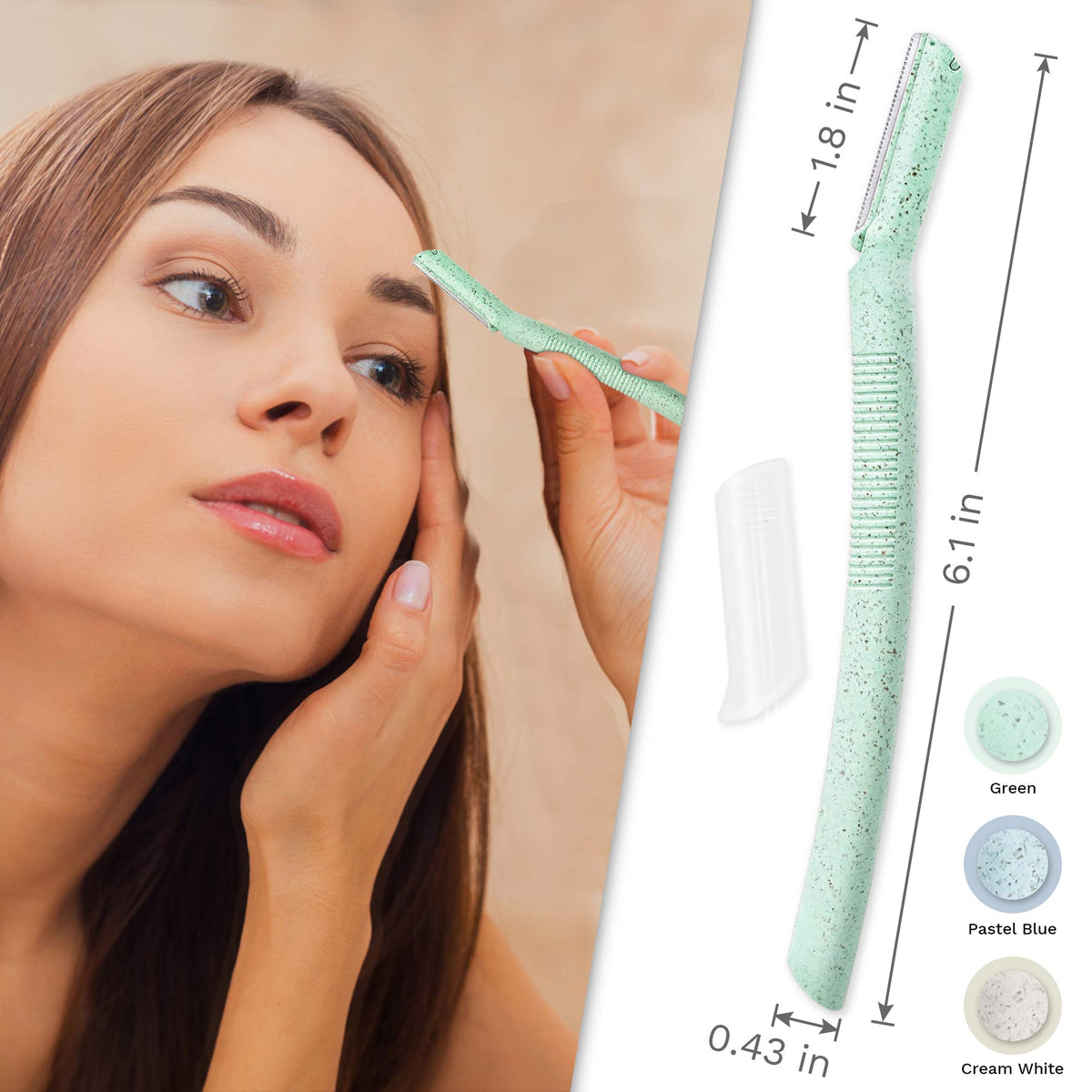 ennva Eyebrow Razor for Women | Dermaplane Facial Razor for Face | Hair Trimmer Face Razor for Body Use | Multipurpose Facial Hair Removal Disposable Blades Eyebrow Tool - 6pcs