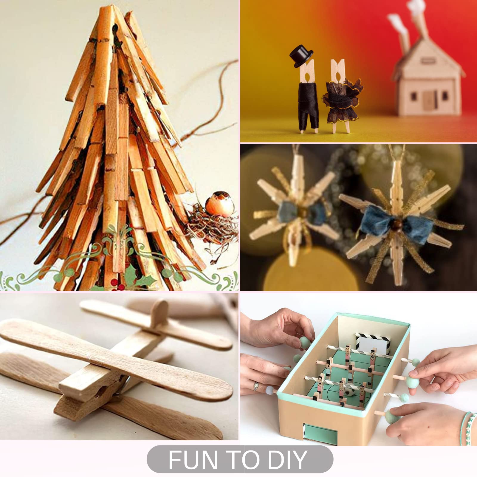 Small Clothes Pin, Mini Clothespins, 100 PCS Mini Clothes Pins Wooden with Storage Bag, Small Clothes Pins for Photos, Crafts, Hanging Clothes, Baby Shower, Display Artwork