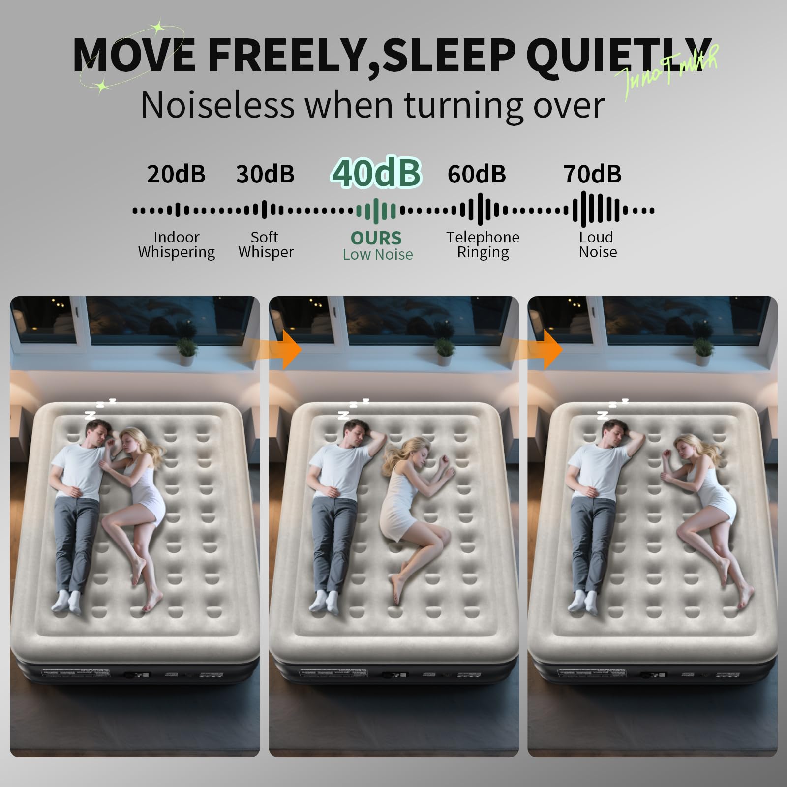 InnoTruth Air Mattress Queen with Built in Pump, Inflatable Mattress Blow up Mattress, 18" Self Inflating Colchones Inflables Foldable Air Bed for Guest & Home, Ideal for Camping, 650lbs Weight Max