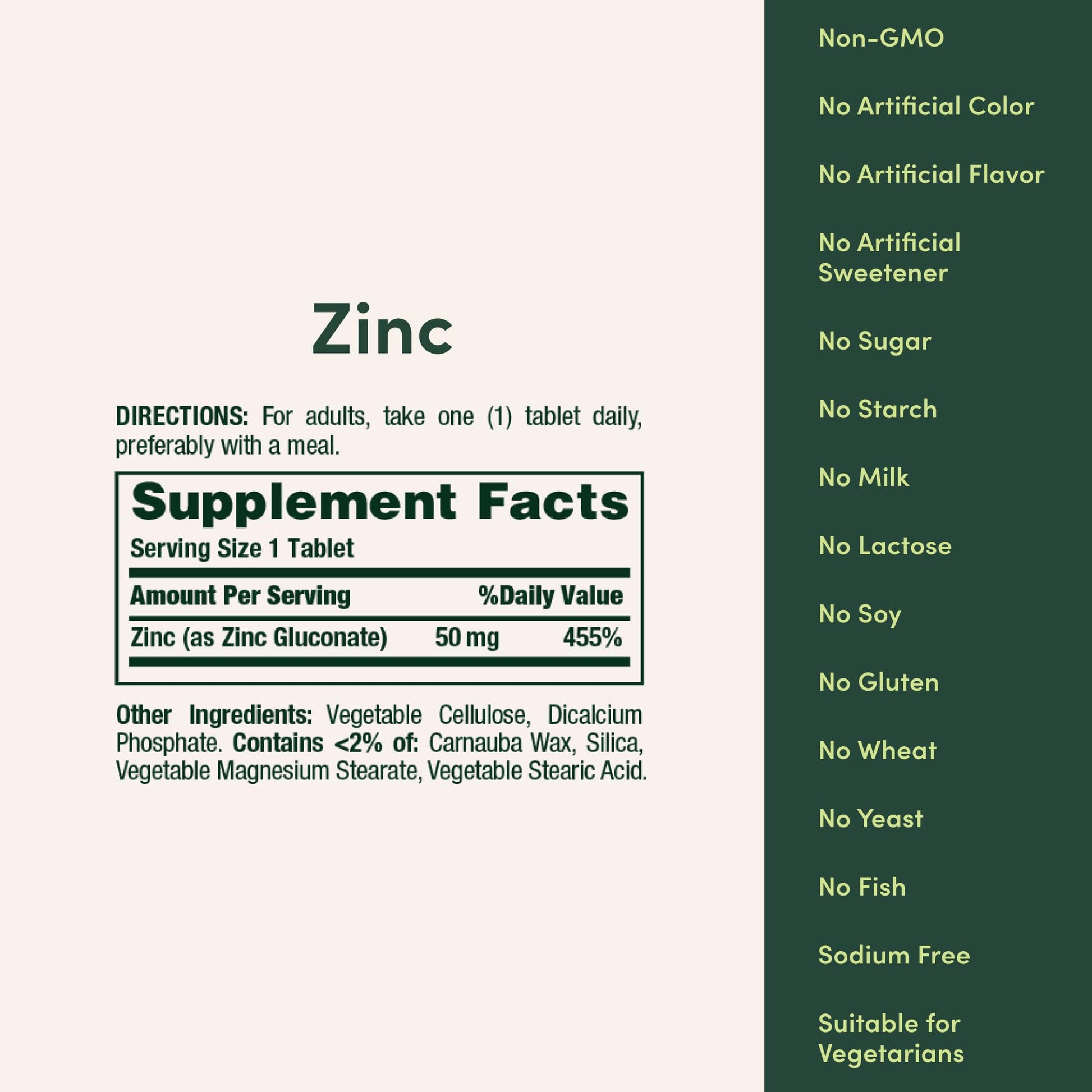 Nature's Bounty Zinc 50mg, Immune Support & Antioxidant Supplement, Promotes Skin Health, 1 Caplet Per Day, Gluten Free, 250 Vegetarian Caplets