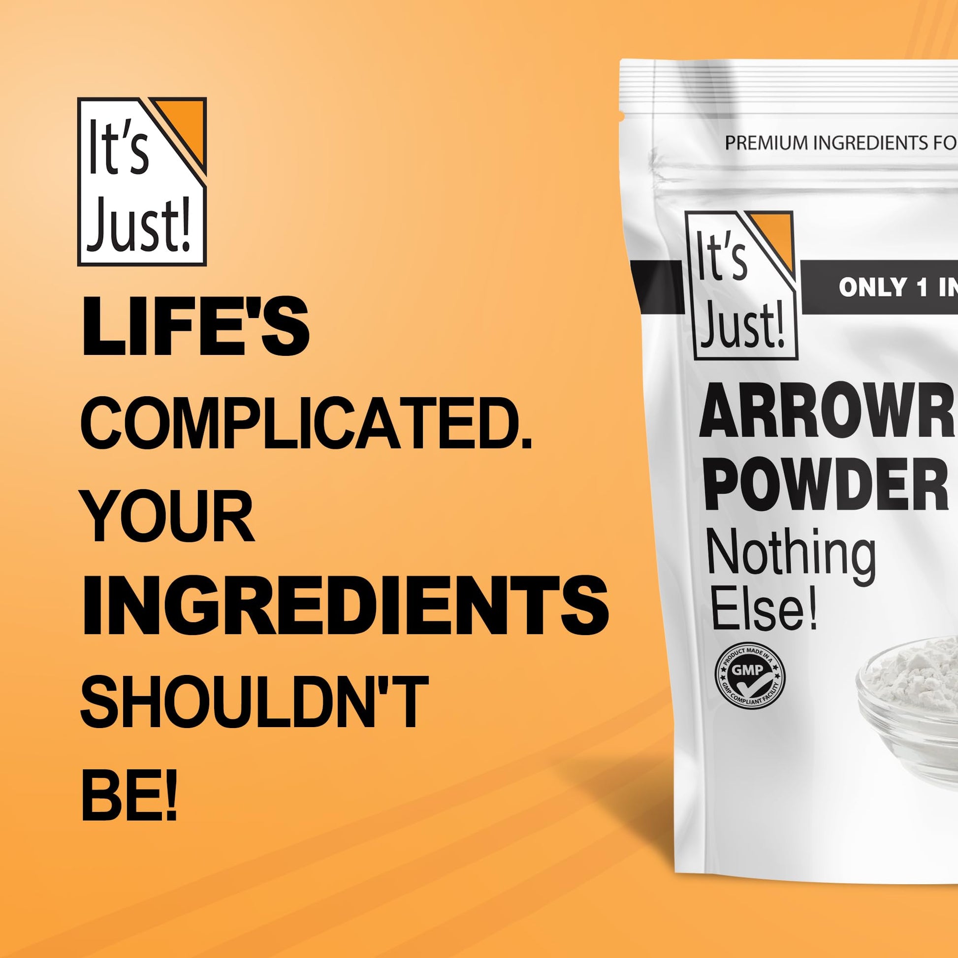 It's Just - Arrowroot Powder, 8oz, Natural Thickener, Gluten-Free, Dairy-Free, Non-GMO, Cornstarch Substitute