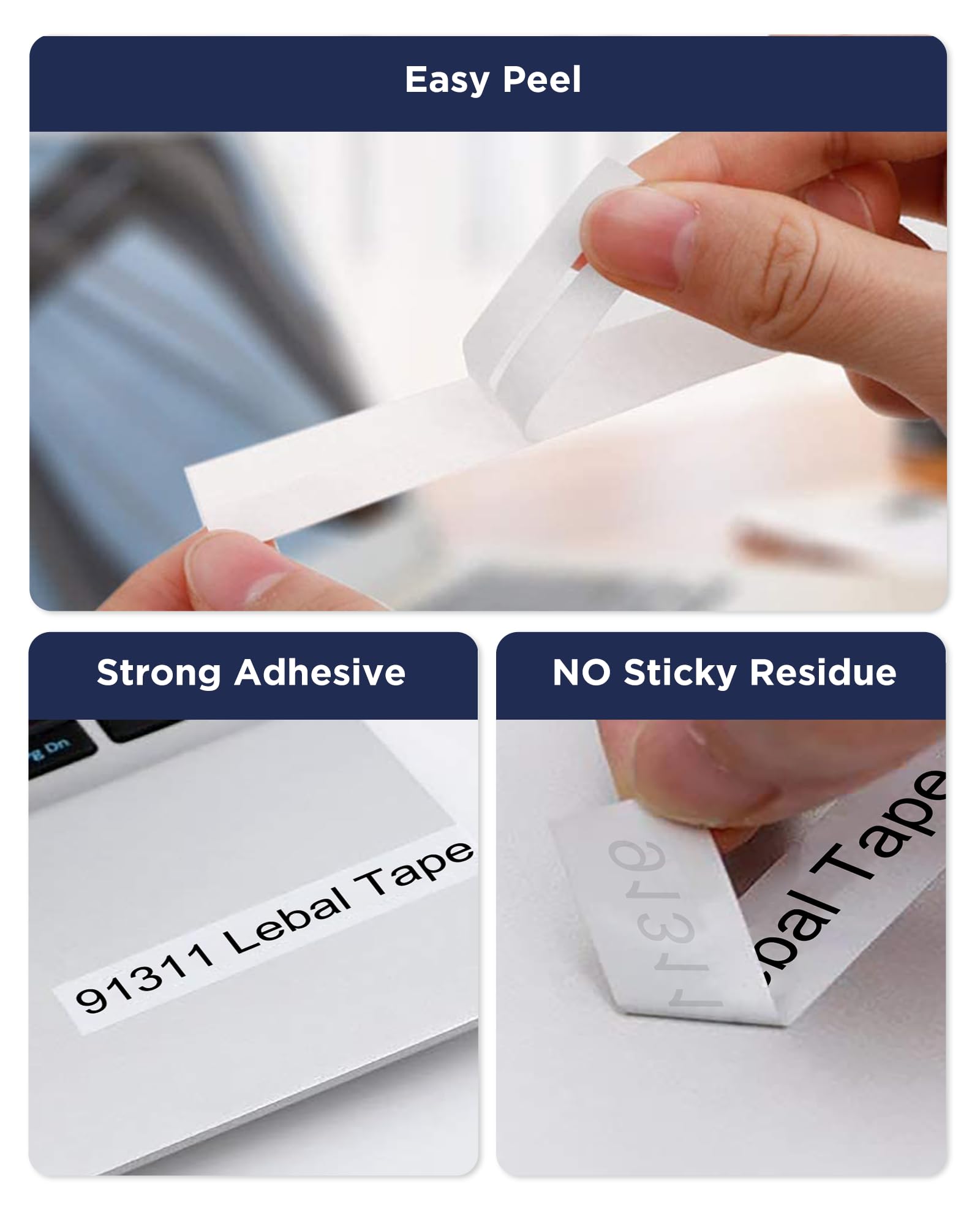 TZe-241 Label Maker Tape 18mm 0.7 Laminated White Replacement for Brother P-Touch Label Maker Refills TZe241 Black on White 3/4 Inch TZe Tz Tape Work with Brother PT-D400 PTD410 PTD600, 4-Pack