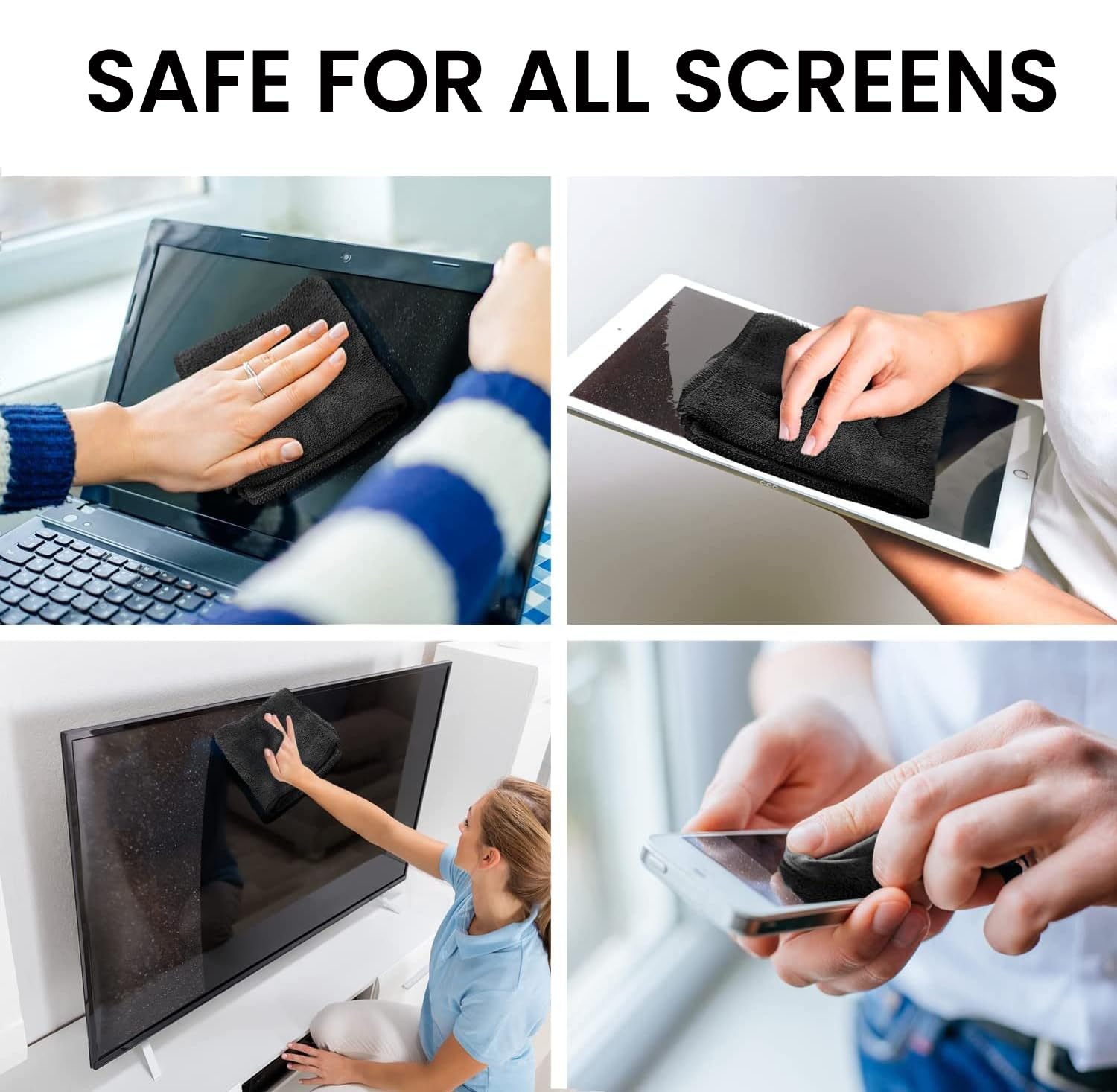 EVEO® Screen Cleaner Spray Kit (Streak-Free) TV Screen Cleaner for Smart TV, LCD, LED, OLED | Computer Screen Cleaner Spray and Wipe Microfiber Cloth - TV, Monitor, Laptop, iPad, Car - 6.7oz 1 Pack