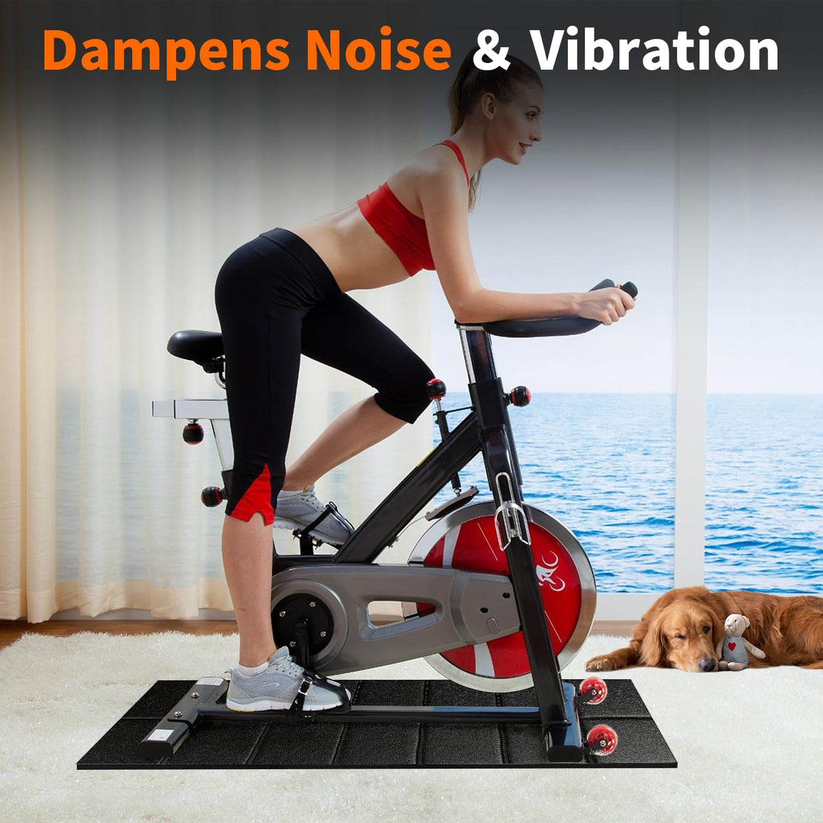 Non-Slip Walking Pad Mat 55x24 for Carpet Floors - Workout Floor Protection, Mat for Under Walking pad, Treadmill, Bike & Exercise Equipment, for Hardwood Floors, Noise Shock Absorption, Stationary