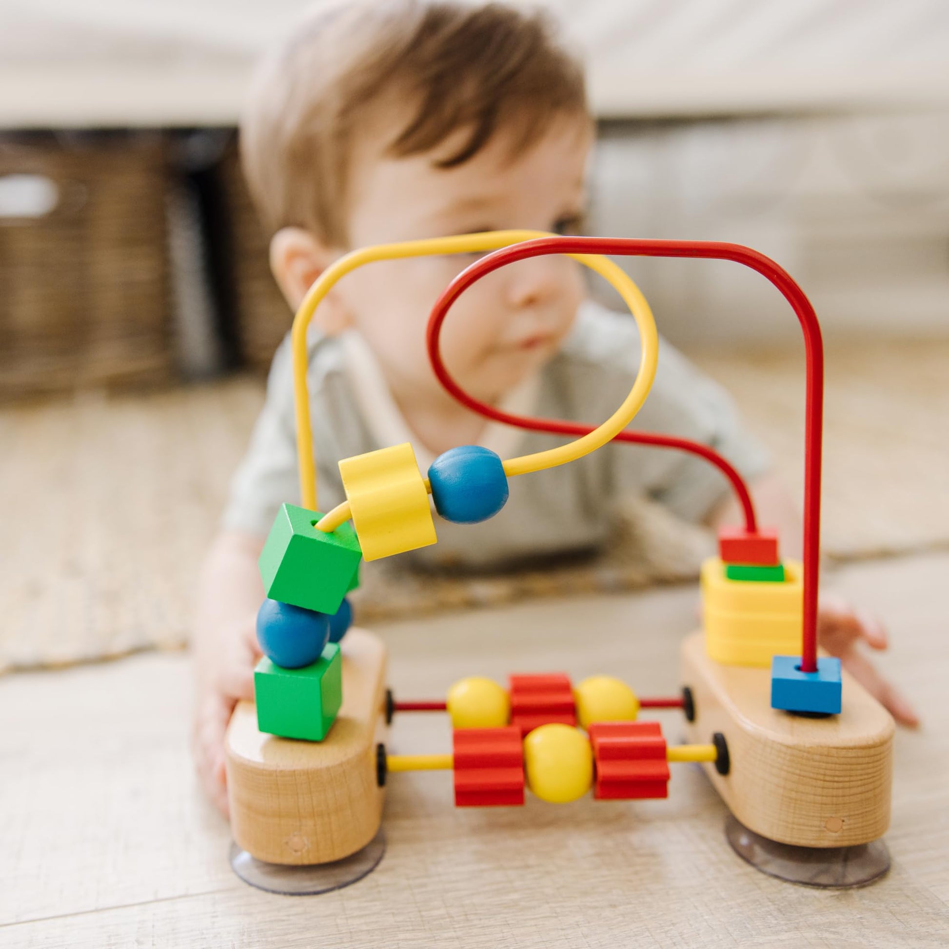Melissa & Doug First Bead Maze - Wooden Educational Toy for Floor, High Chair, or Table Infant Maze Toy, Bead Maze Toys for Toddlers and Babies