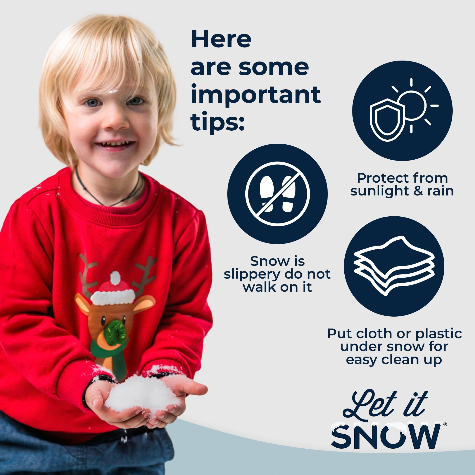 Let it Snow Instant Fake Snow Powder – Made in USA, Perfect for Kids, Holiday Decorations, Sensory Play, and Slime - 1 Pack - Makes 1 Gallon