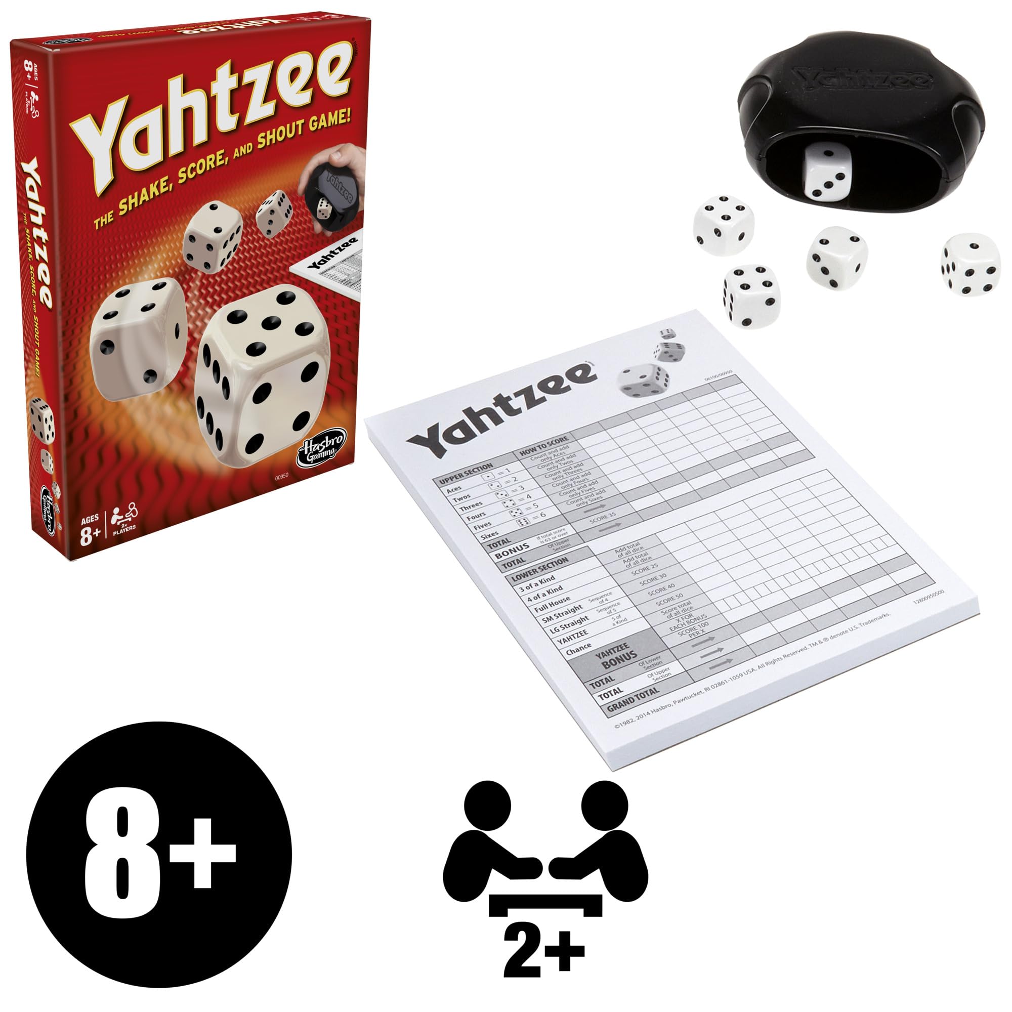 Yahtzee Game, Fast-Playing Dice Games for Kids, Teens, and Adults, Strategy Games, Family Games for Kids, 2 or More Players, Ages 8 and Up