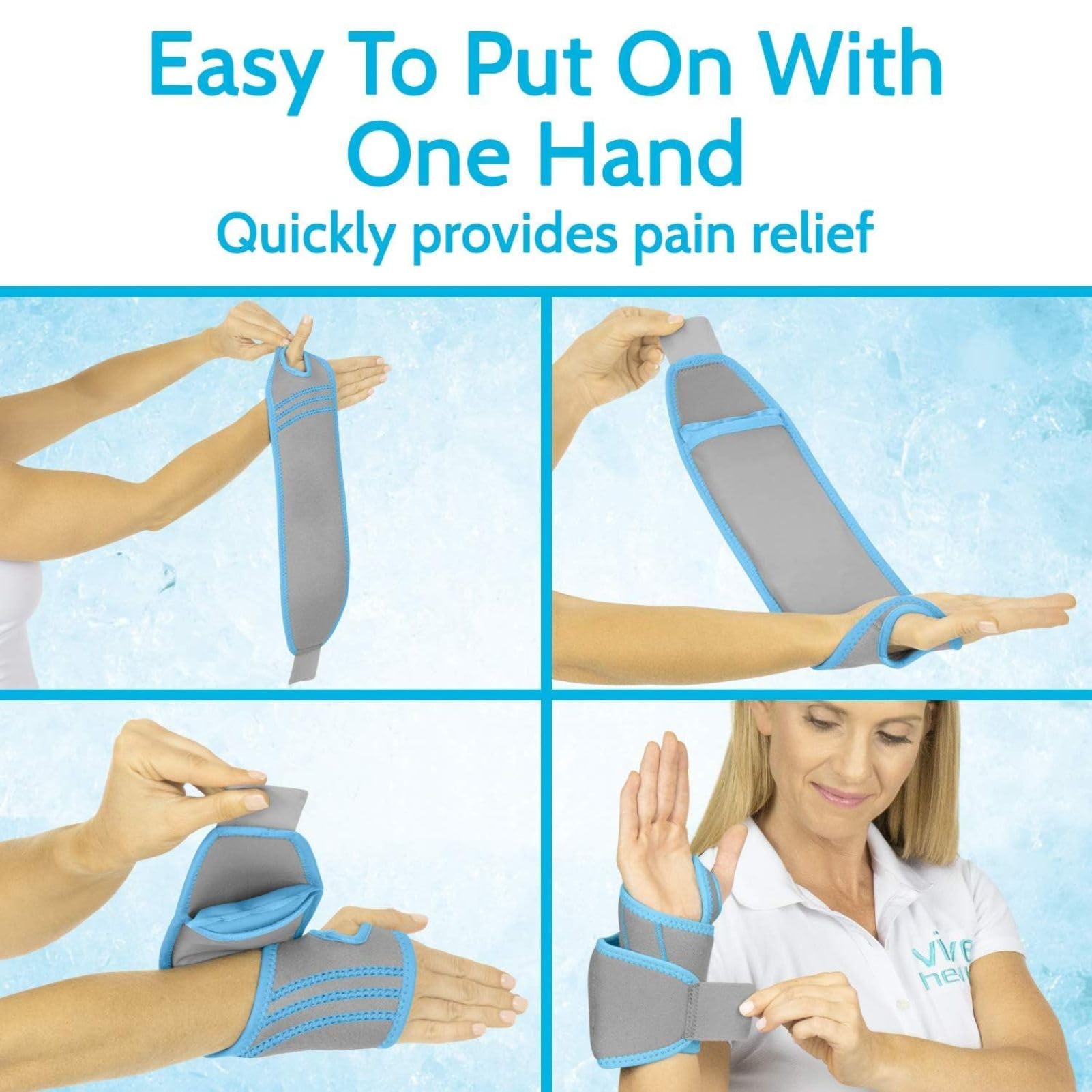 Arctic Flex Wrist Ice Pack Wrap - Refreezable Gel Compression Support - Flexible Hot & Cold Brace for Injuries, Rheumatoid, Tendinitis, Swelling & Carpal Tunnel - Reusable for Pain & Muscle Therapy