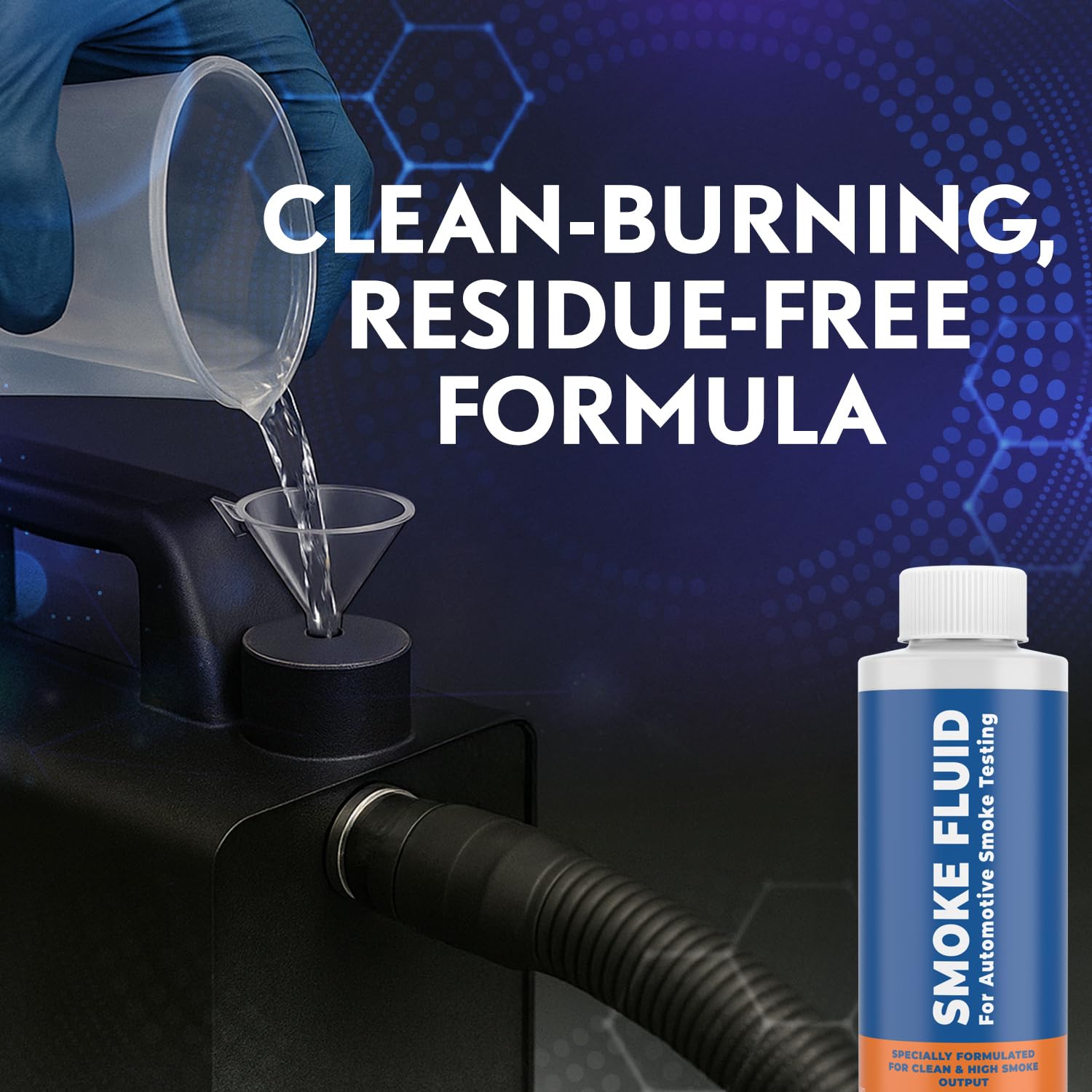 Smoke Fluid Solution for Automotive Smoke Machine Testing - Made in USA - 8oz Liquid Smoke Refill Designed for Automotive Testing - EVAP, Vacuum, Fuel, Intake, Exhaust, Turbo Systems & Super Chargers