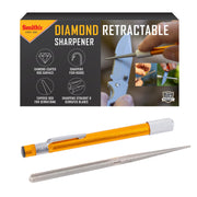 Smith’s 51446 Diamond Retractable Sharpener – Gold – Reversible Rod – Compact – Knife & Hook Sharpener – Straight & Serrated