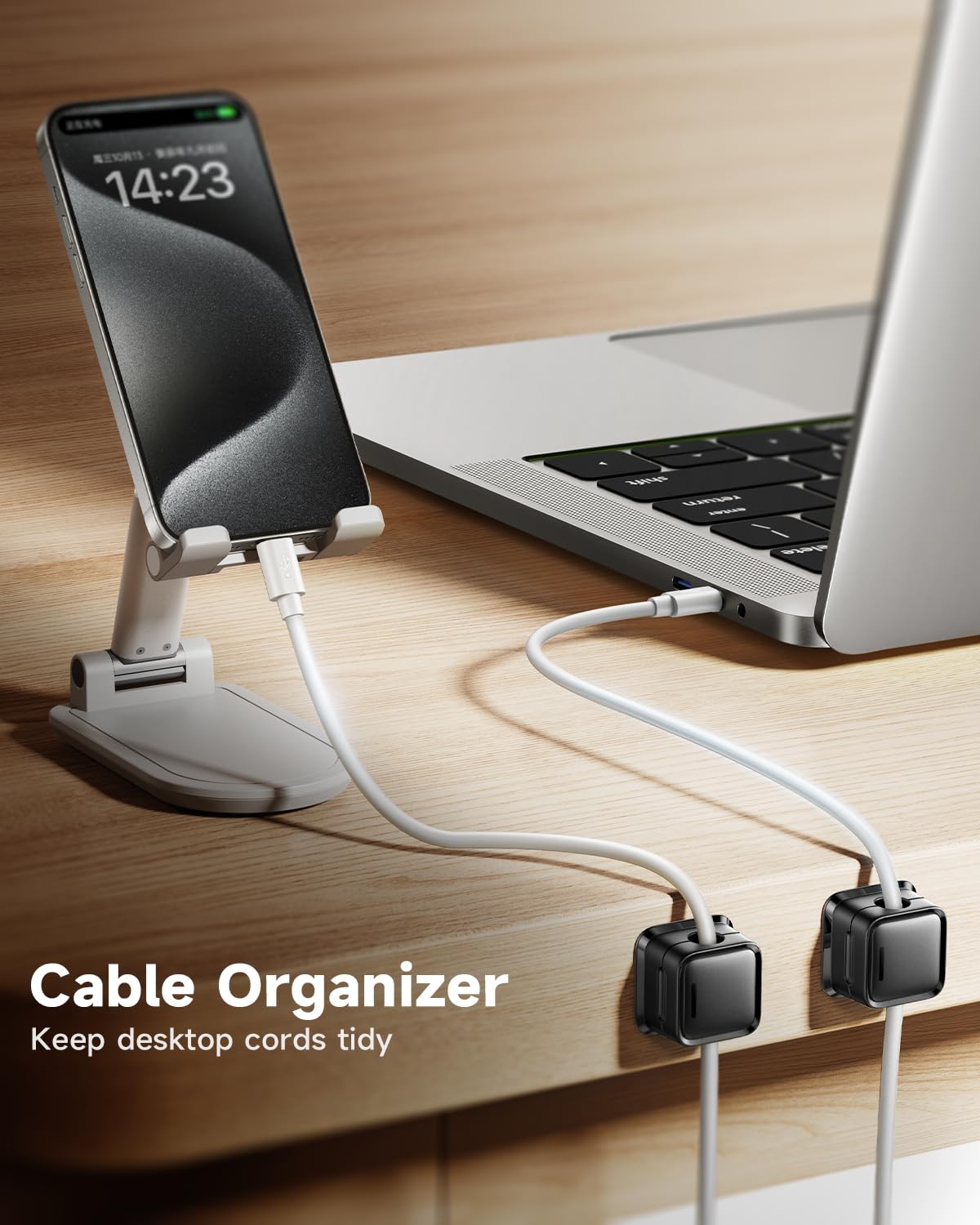 smofish Cord Organizer Holder, 8 Pack Magnetic Desk Cable Clips Management, Hide Phone Charging Cable Keeper, Strong Adhesive Wire Charger Holder for Nightstand, Kitchen Appliances, Office Supplies