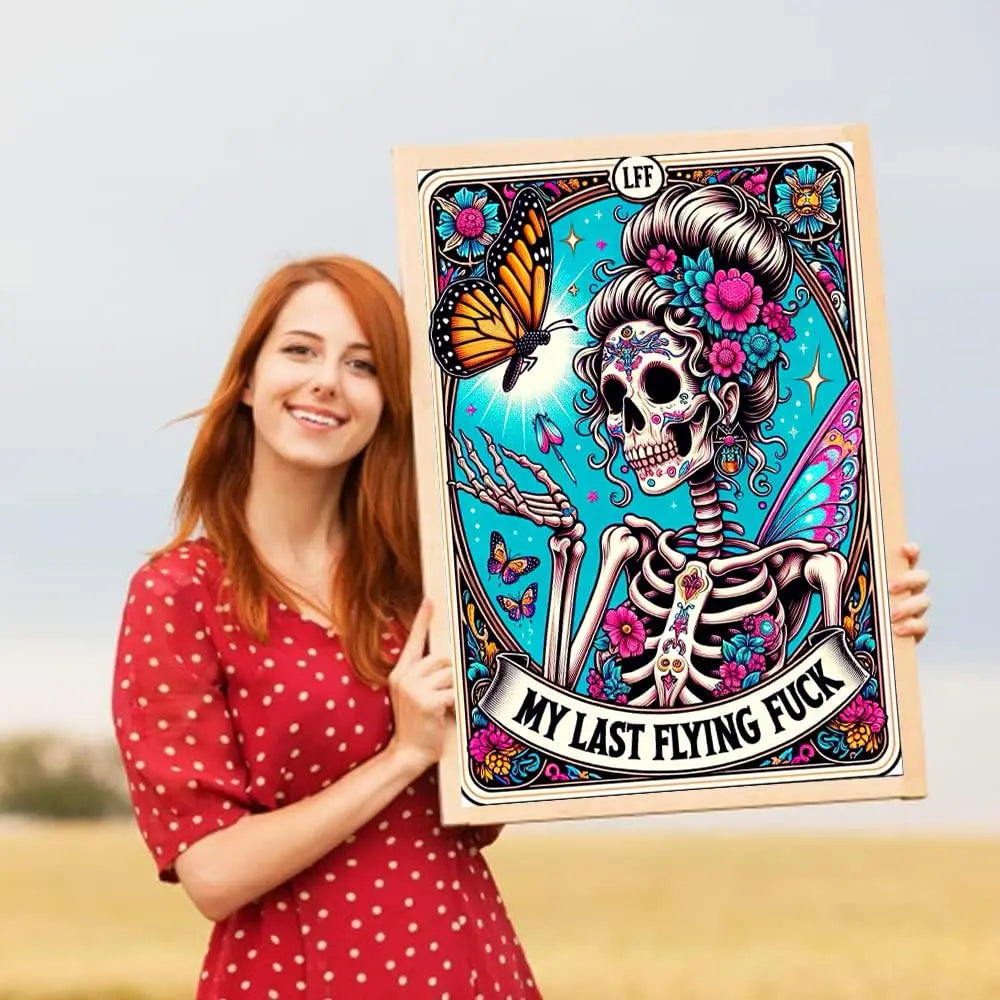 Meothan Skull Diamond Art Kits for Adults-Skull Last Flying Diamond Painting Kits for Adults Beginners, 5D DIY Full Drill Round Rhinestone Gem Art Crafts Paintings for Home Wall Decor 12"x16"