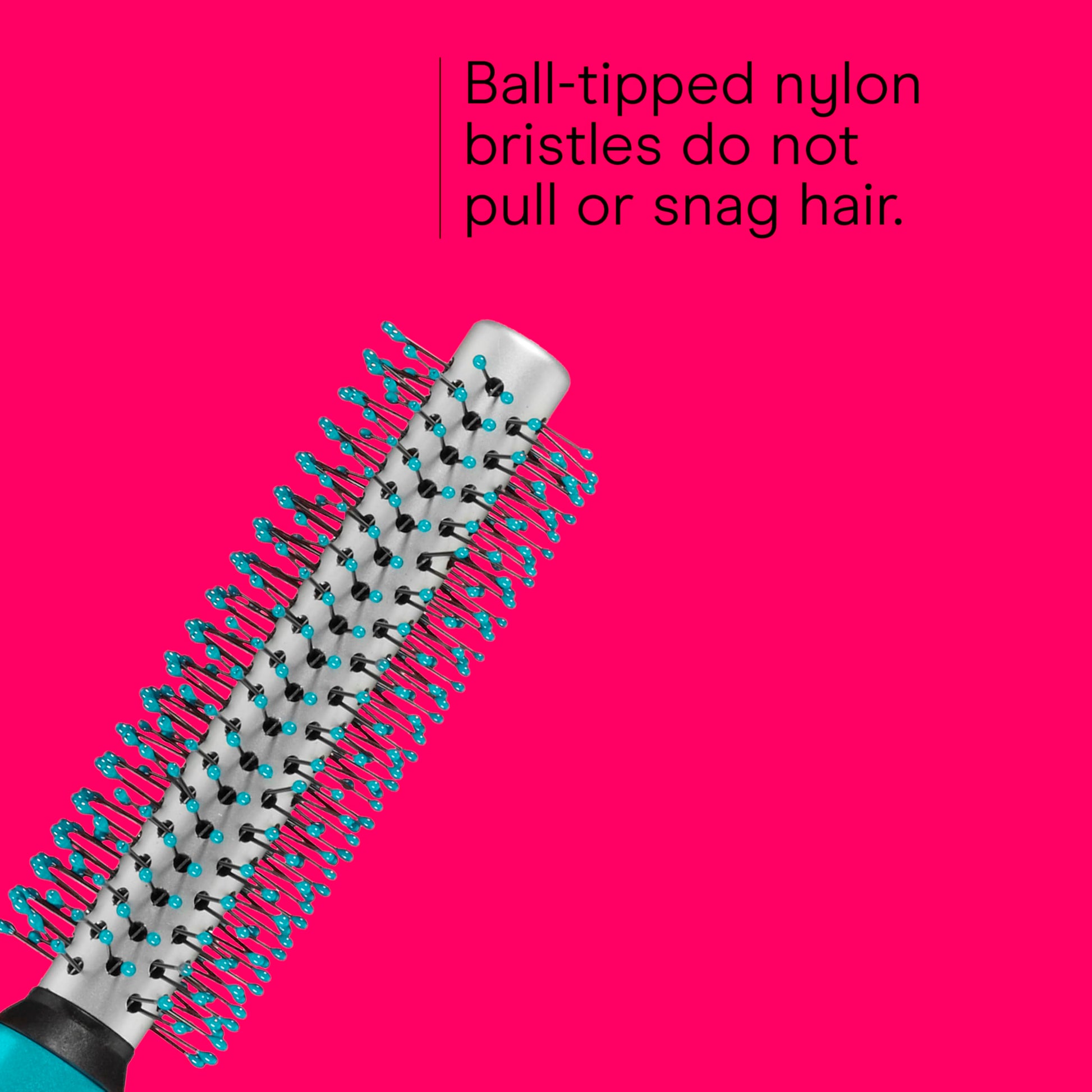 Conair Metal Round Hairbrush - Hair brush for blow out with Metal barrel and Nylon bristles - Adds body and fullness - Perfect for short hair and home hair stylists
