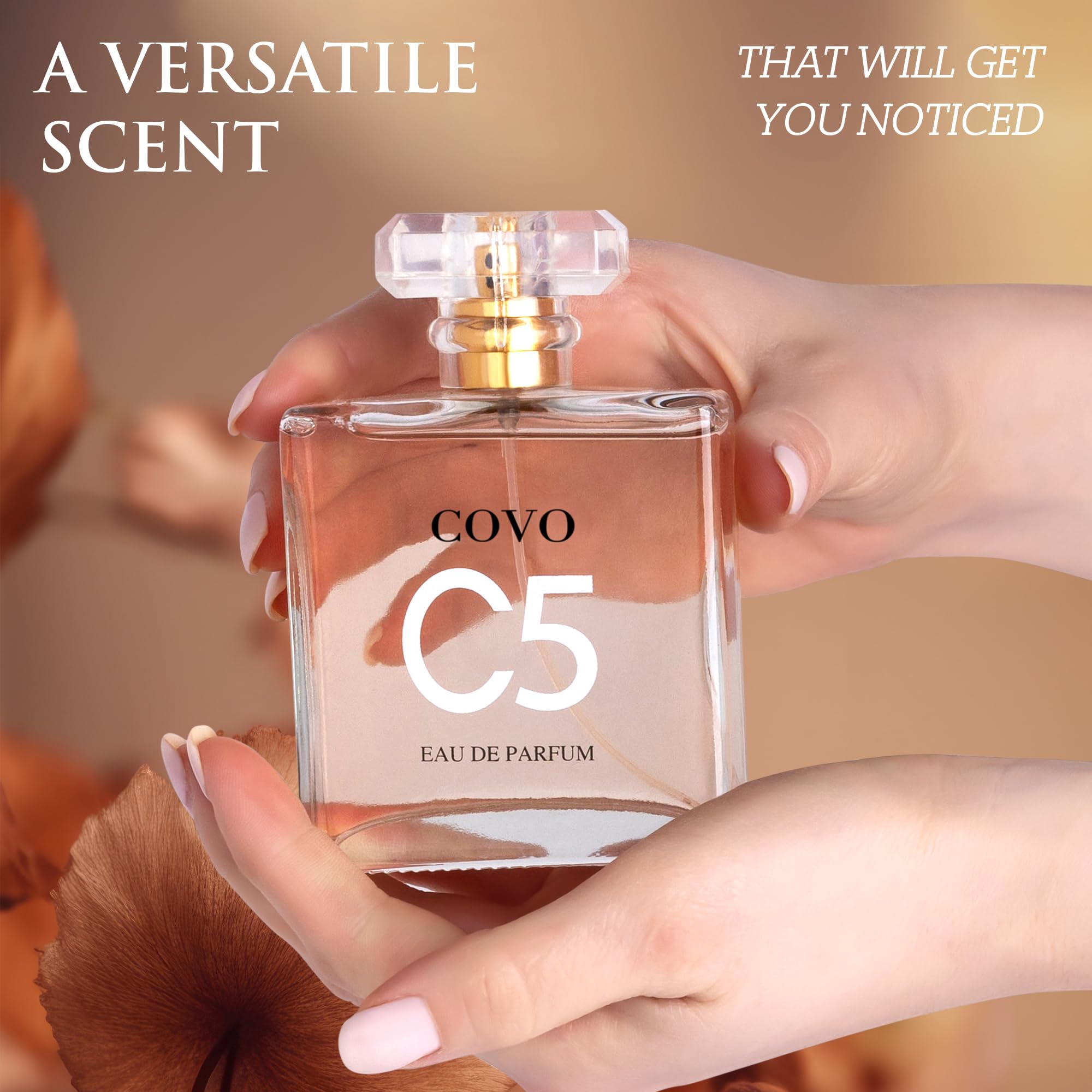 Covo C5 for Women Eau De Parfum Inspired by C. Coco Mademoiselle 3.4 fl oz- Pure Femininity in a Bottle - Delicate Floral Scents of Jasmine and May Rose - Cruelty-Free Perfume Precious Gift for Women
