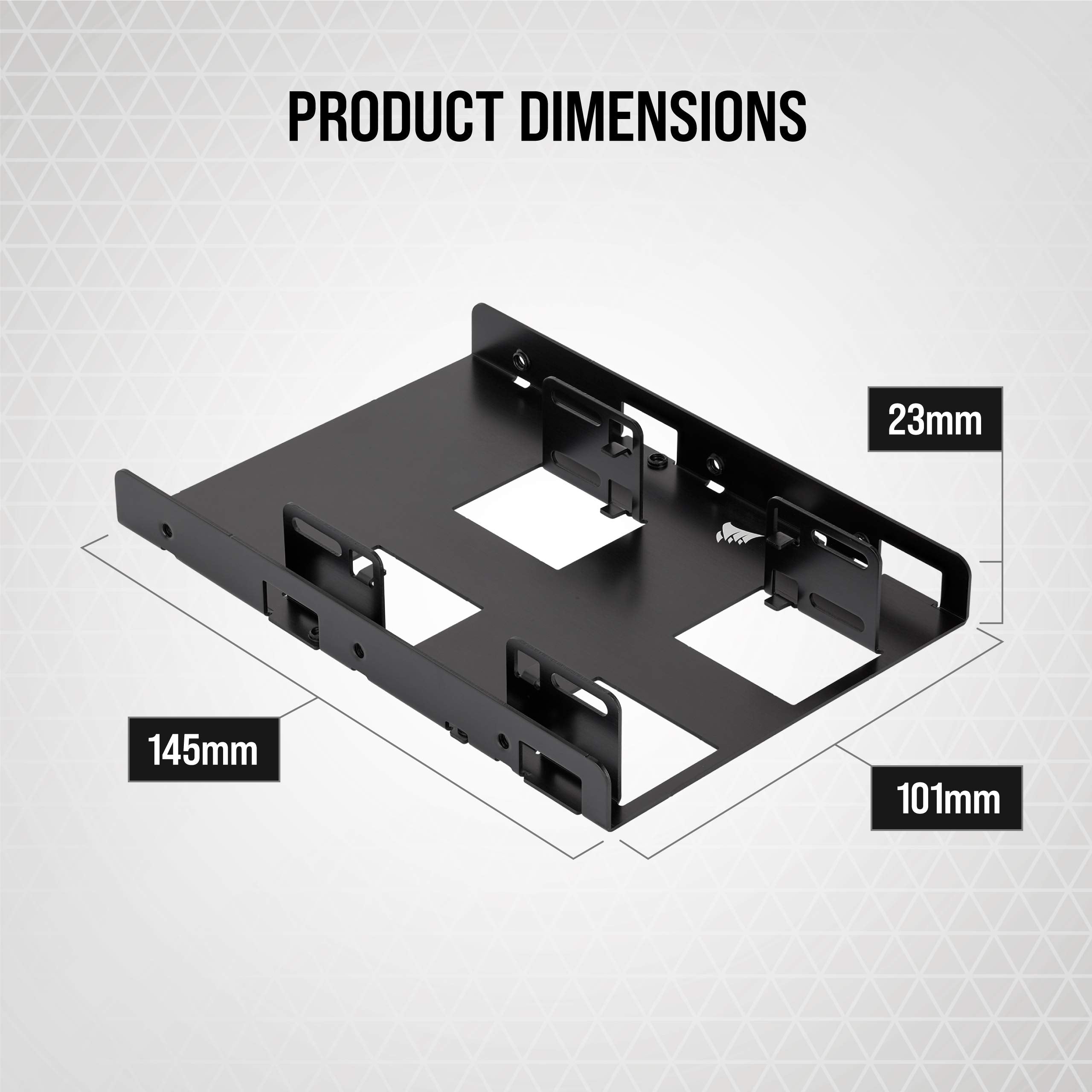 Corsair Dual SSD Mounting Bracket (3.5” Internal Drive Bay to 2.5", Easy Installation) Black
