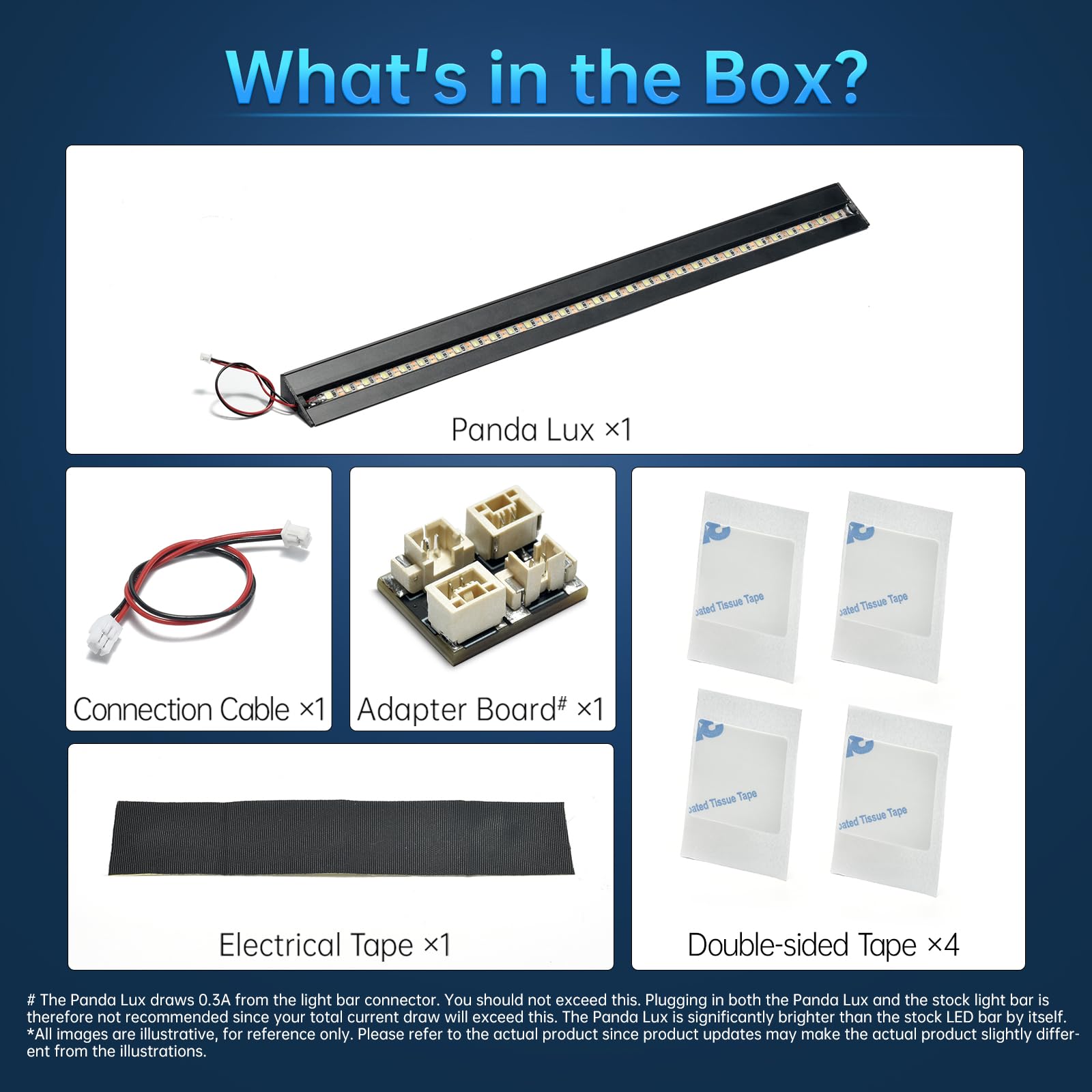 BIQU Panda Lux, Led Light Strip Upgrade Kit for Bambu-Lab P1S P1P X1C X1E 3D Printers, 5V 0.3A LED Light Bar, Magnetic Installation