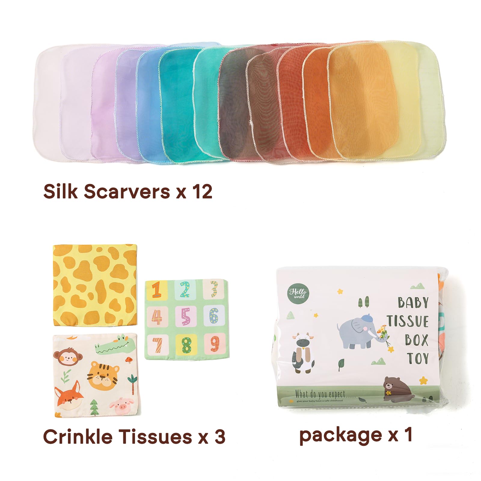 Youuys Baby Tissue Box Toy for Babies 6-12 Months - Montessori Toys Baby Tissue Box Sensory Toys for 1 Year Old - Boy Girl Gifts for Babies 6 12 18 Months Old