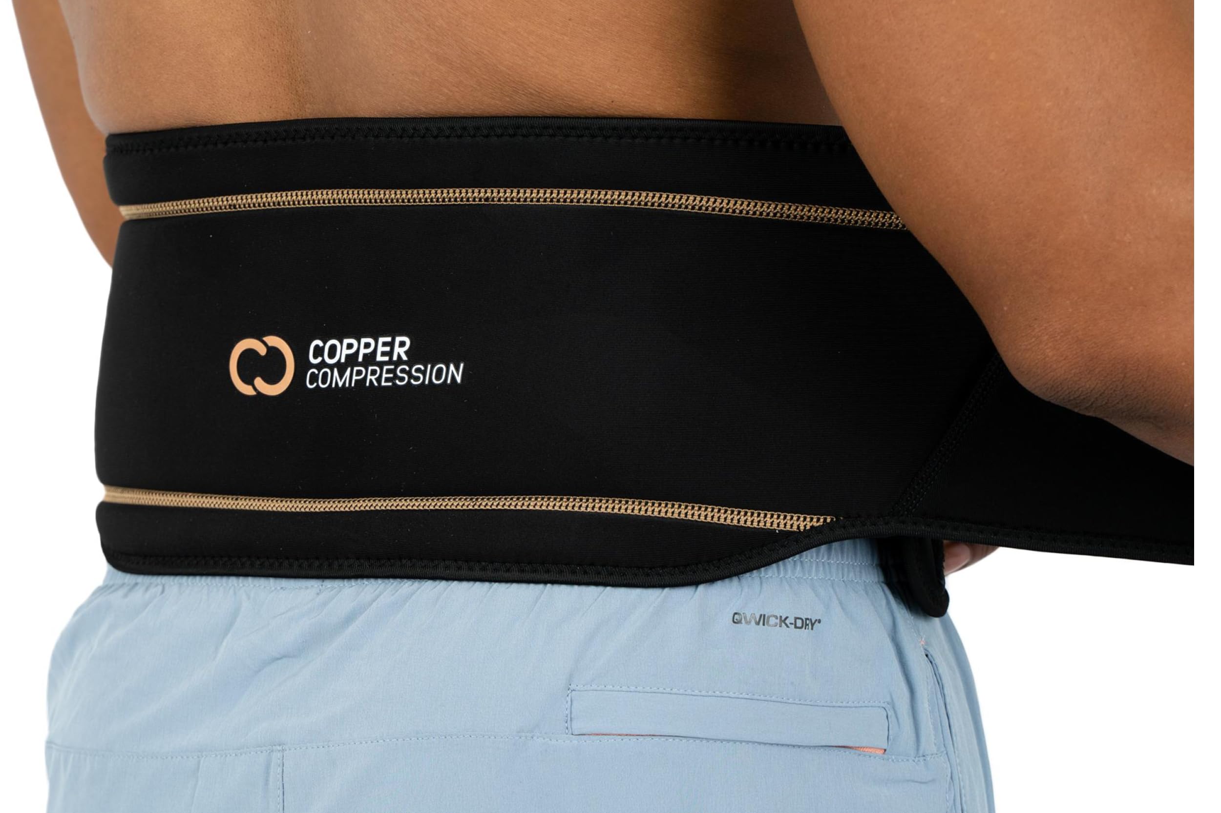 Copper Compression Lower Back Lumbar Support Brace, 1 Guaranteed Highest Copper Content, Great for All Activities! Infused Fit Wrap/Belt, Wear Anywhere! (Waist 39" - 50")