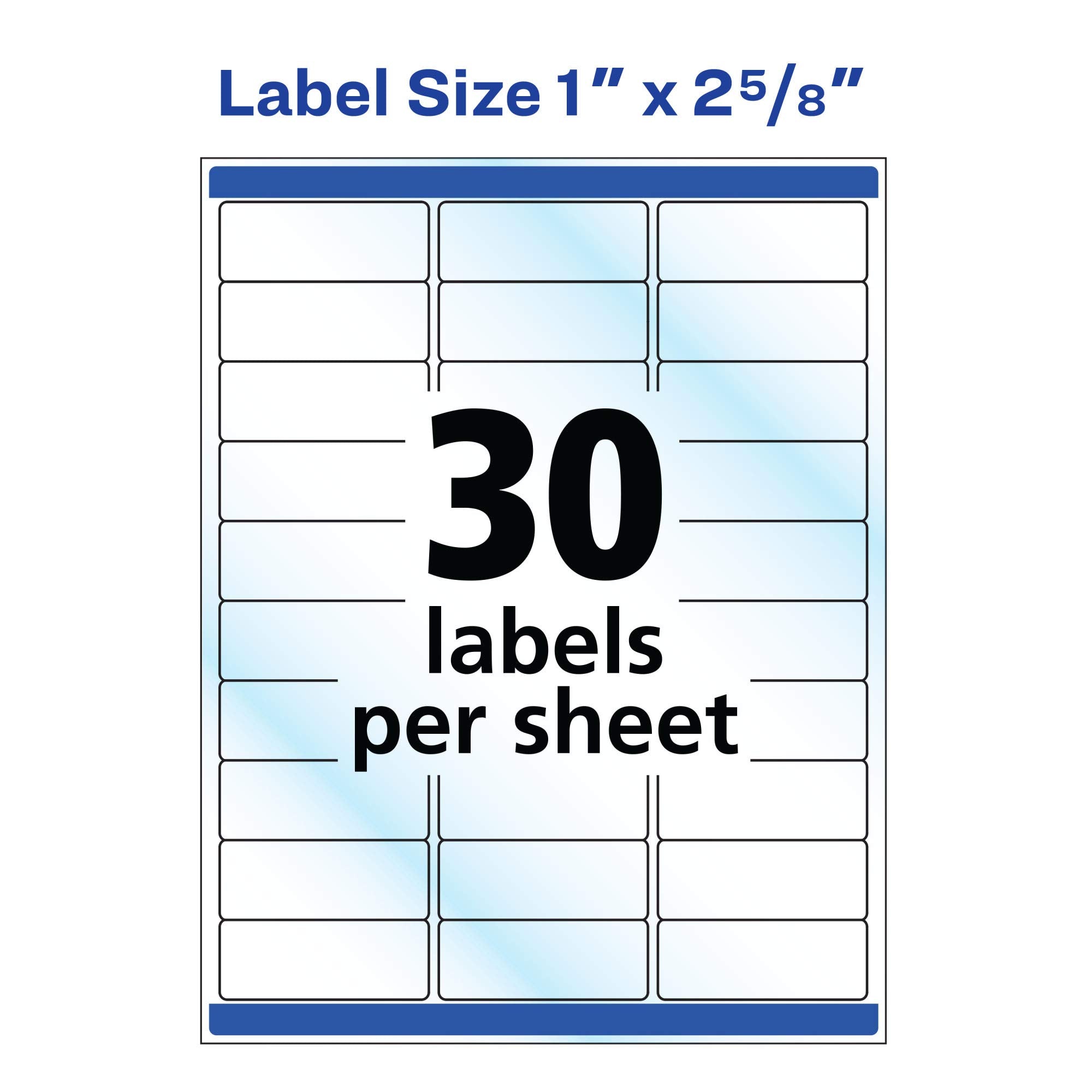 Avery Printable Address Labels with Sure Feed, 1" x 2-5/8", Glossy Clear, 300 Blank Mailing Labels for Laser and Inkjet Printers (6521)