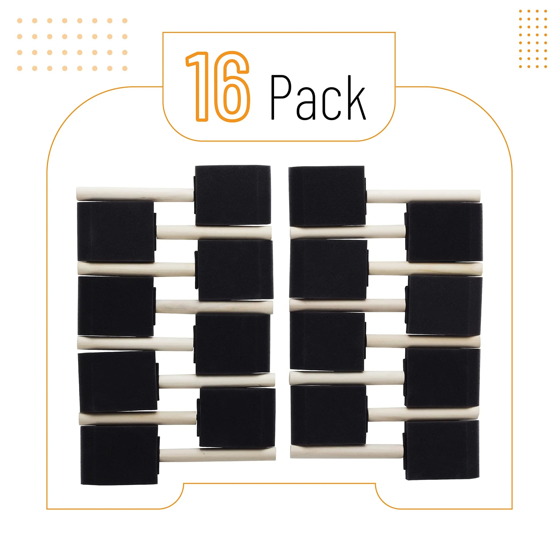 Bates- Foam Paint Brushes, 2 Inch, 16 Pack, Sponge Brushes, Sponge Paint Brush, Foam Brushes for Painting, Foam Brushes for Staining, Paint Sponges, Foam Brushes for Mod Podge Brushes