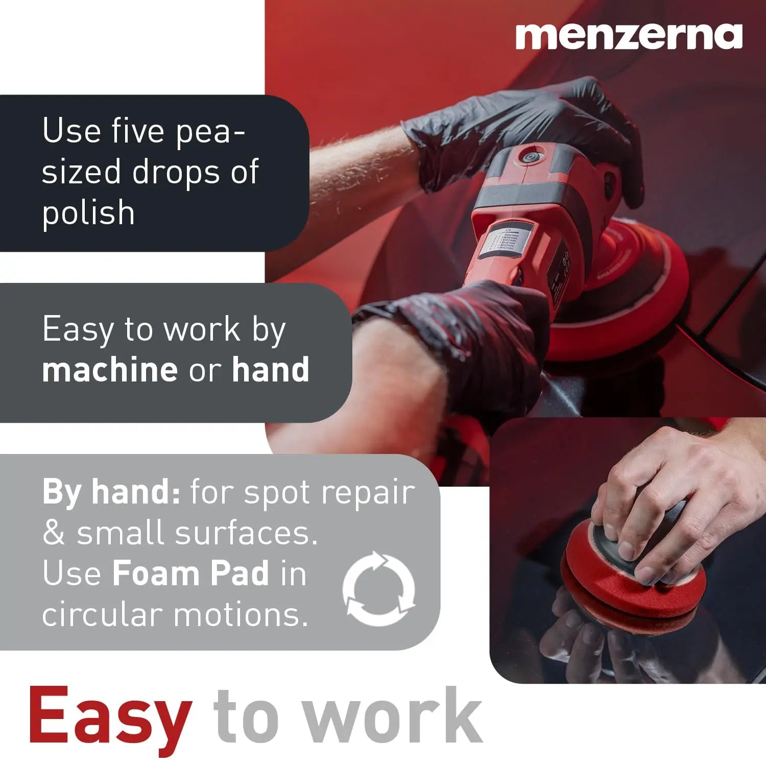 menzerna Polishing Set – HCC1000, MCC2500 & 3800 | 3-Step System for Scratch Removal, Swirl Elimination & Mirror-Like Finish